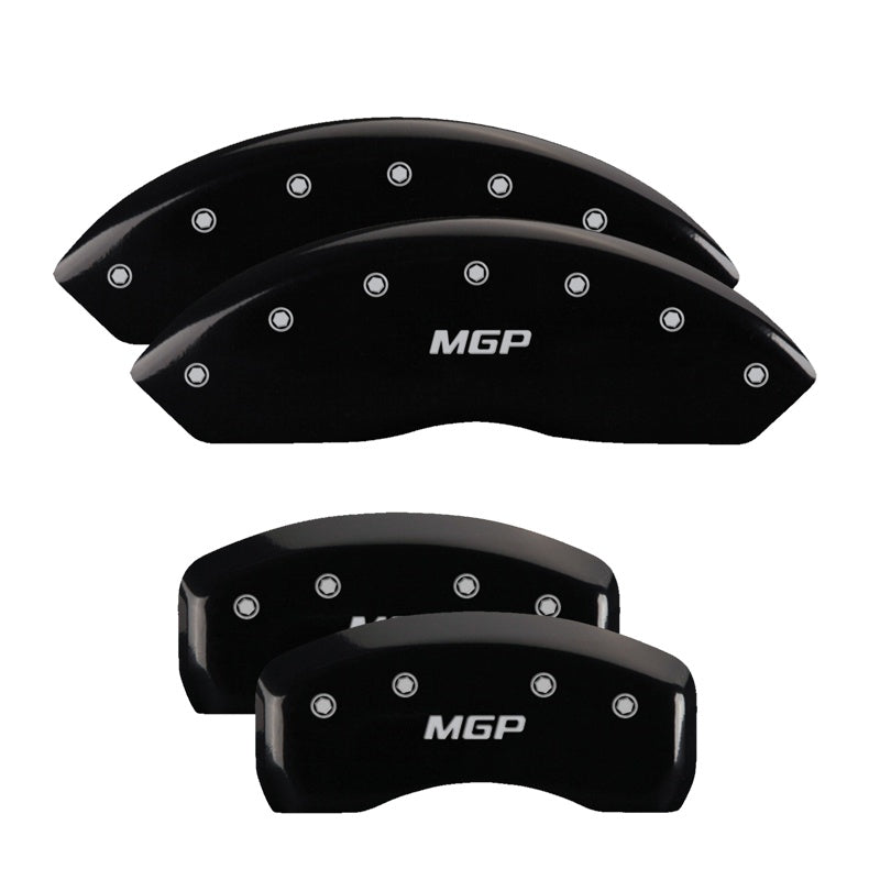 Mgp Caliper Covers 54015Smgpbk Mgp Black Powder Coat Finish, Silver Characters, Set Of 4