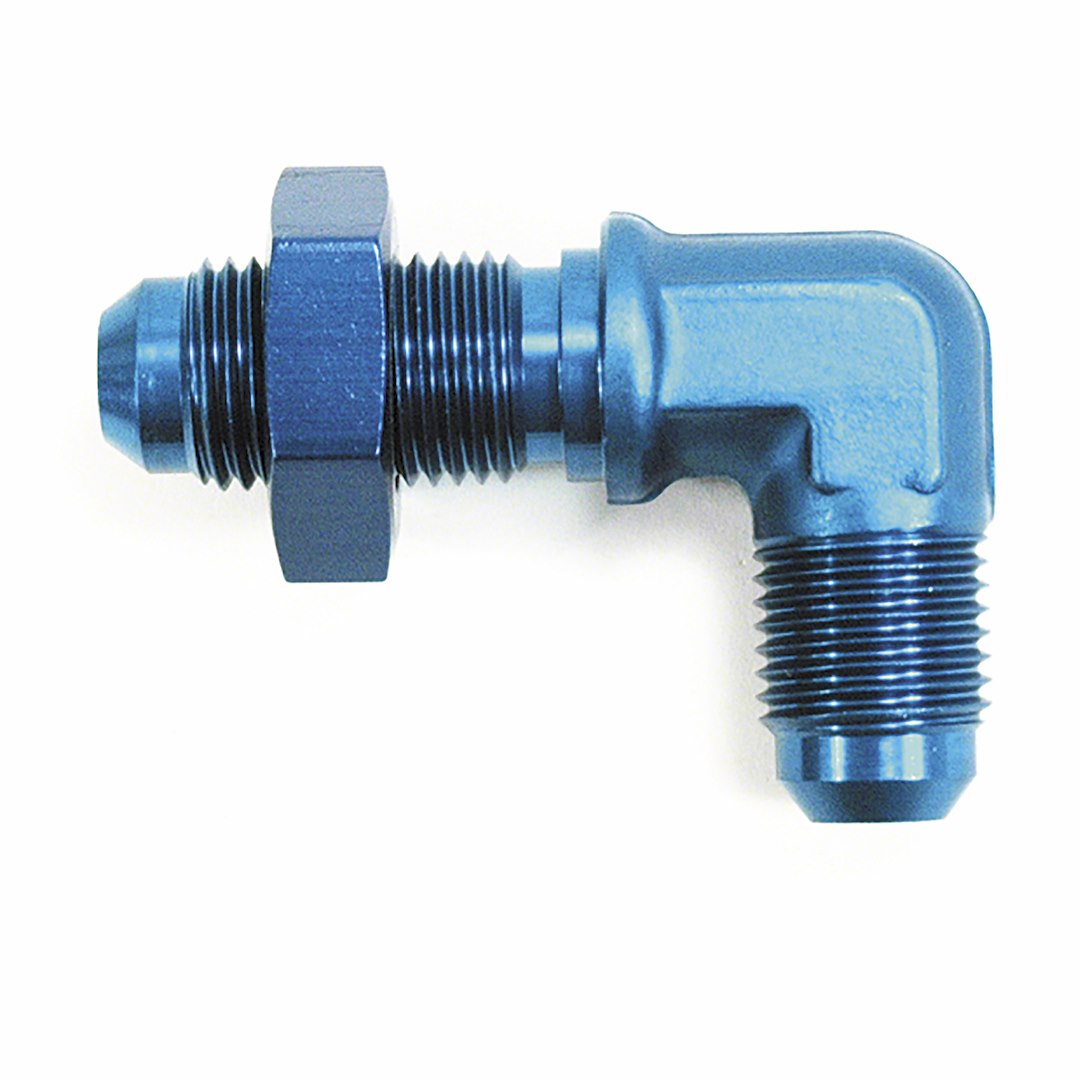 -4An 90 Degree Bulkhead Flare - Blu