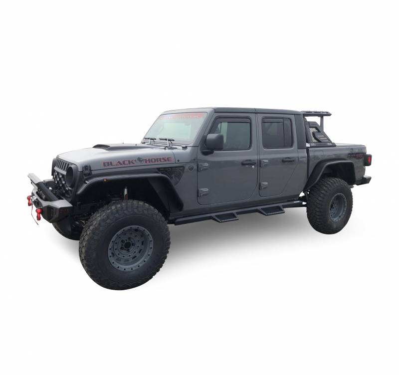 Black Horse Armour Ii Roll Bar W/Basket Black Compatible With 2019-2024 Jeep Gladiator-Ar2-09Ba3