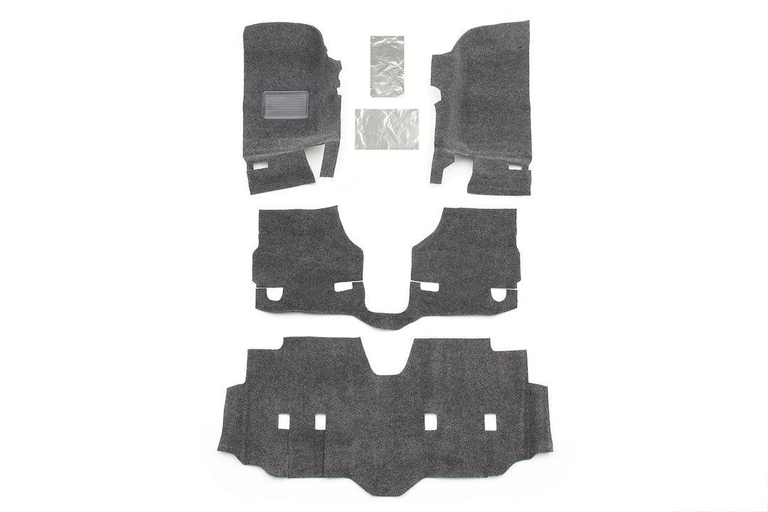 Bedrug - Jeep Liners | 2007 - 2018 Jeep Wrangler Jk Unltd 4 Door, Front Floor Liners (Includes Heat Shields) | Grey - 4 Pc. | Brjk07F4