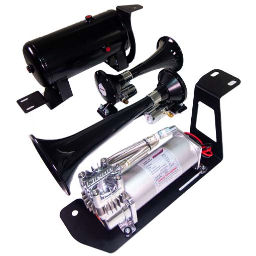 Direct Fit Train Horn And Onboard Air Systems For 2019-2023 Ford Ranger - Get Out The Way! - Model 102 Dual Truck Horn And Onboard Air System