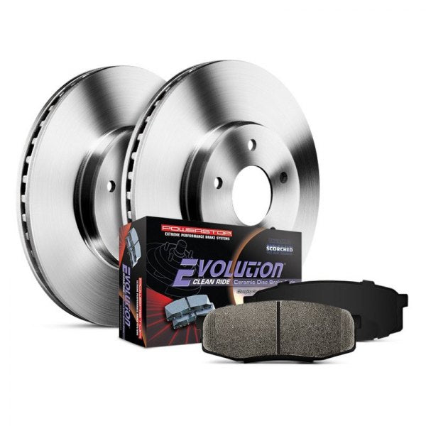 PowerStop KOE8007 Autospecialty OE Replacement Plain Front Brake Kit for 2017-2019 Kia Soul