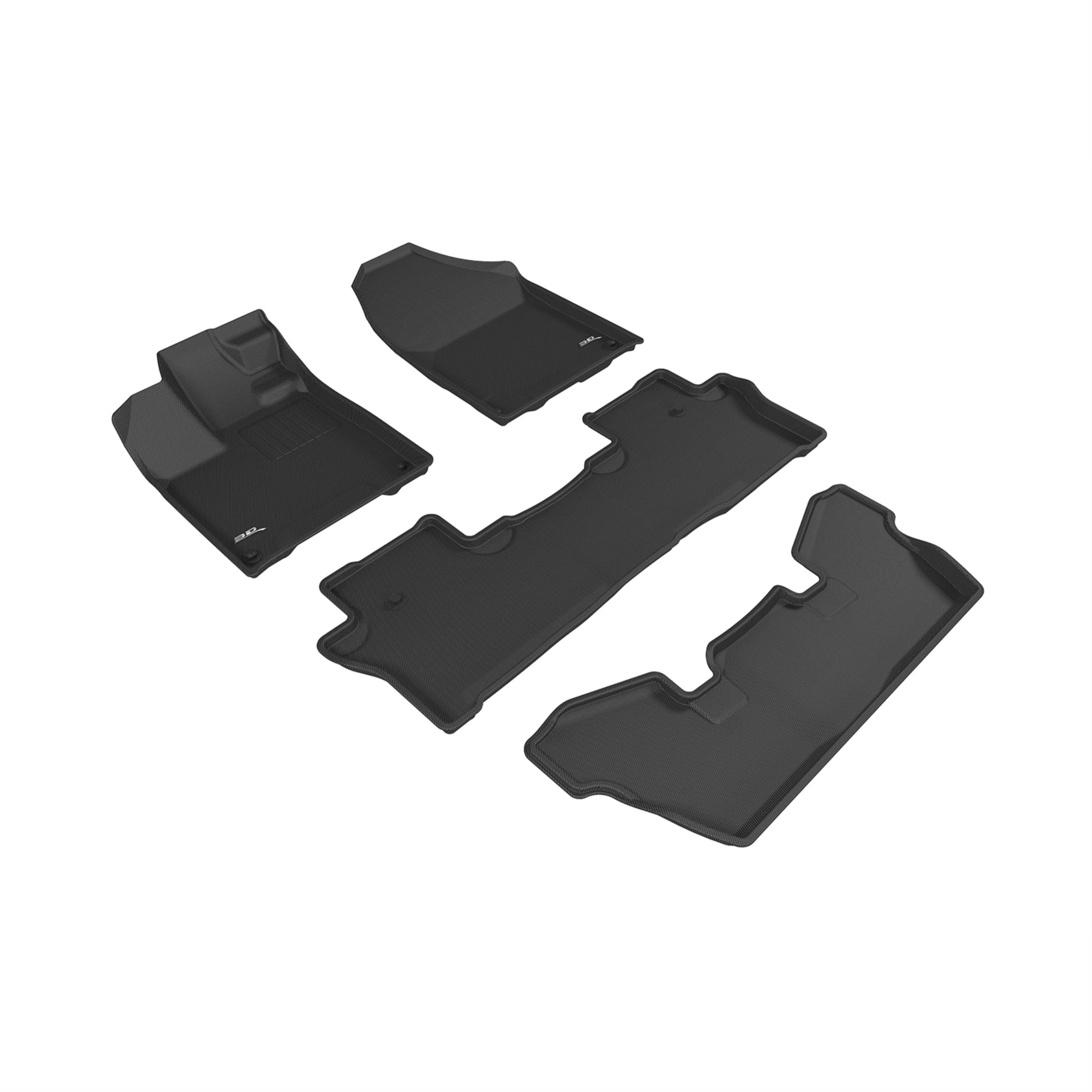 3D Maxpider Honda Pilot 7-Passenger 2016-2022 Kagu Black R1 R2 R3