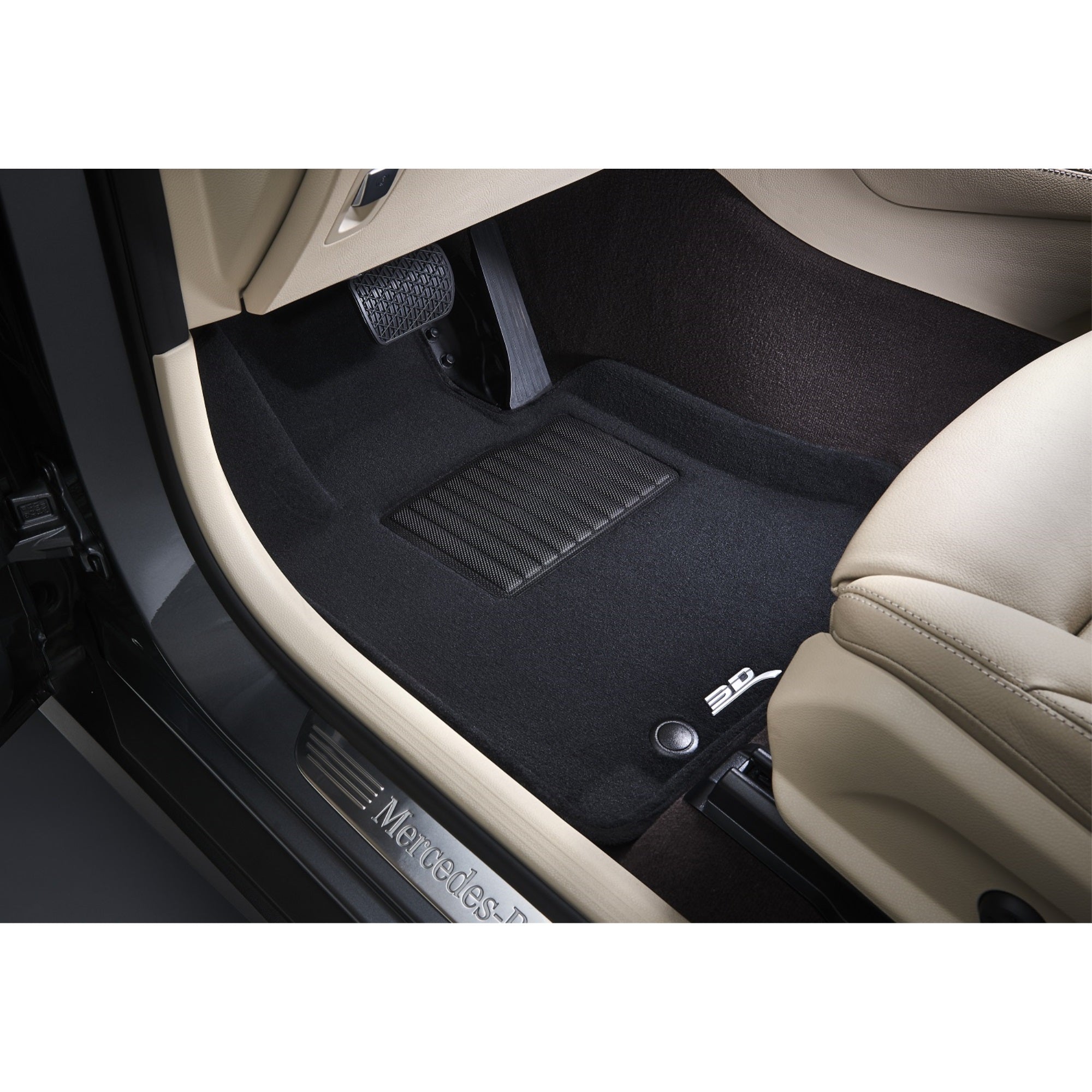 3D MAXpider Custom Fit Black Floor Mats for Tesla Model 3 (2020-2023) - Full Set, Elegant Design, All-Weather Protection