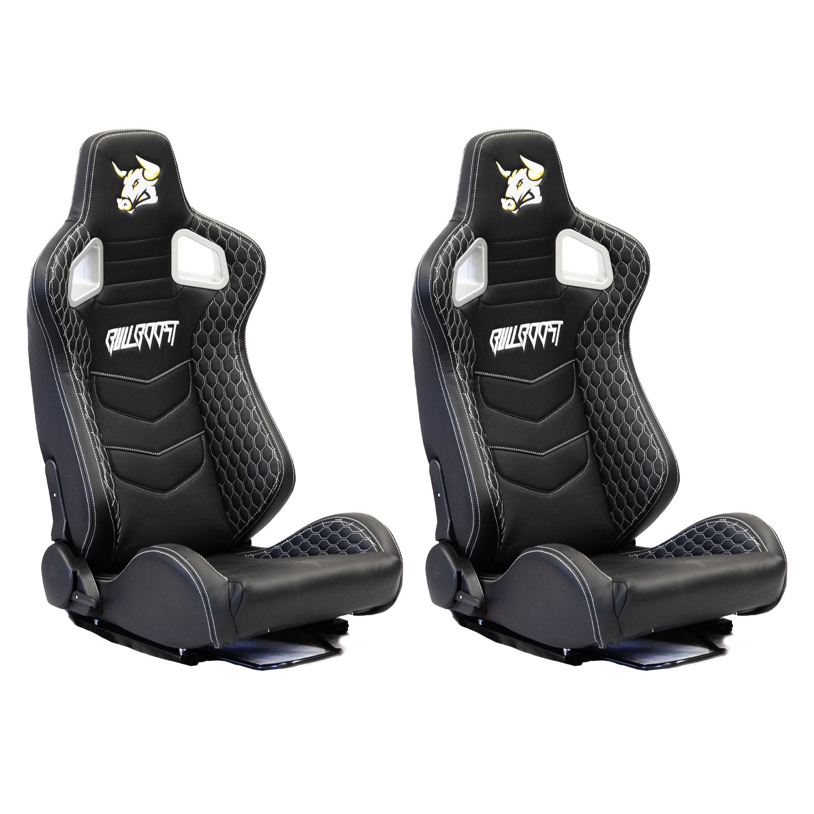 The Chosen Leather Reclinable Bull Boost Racing Bucket Seat with Slider Rails