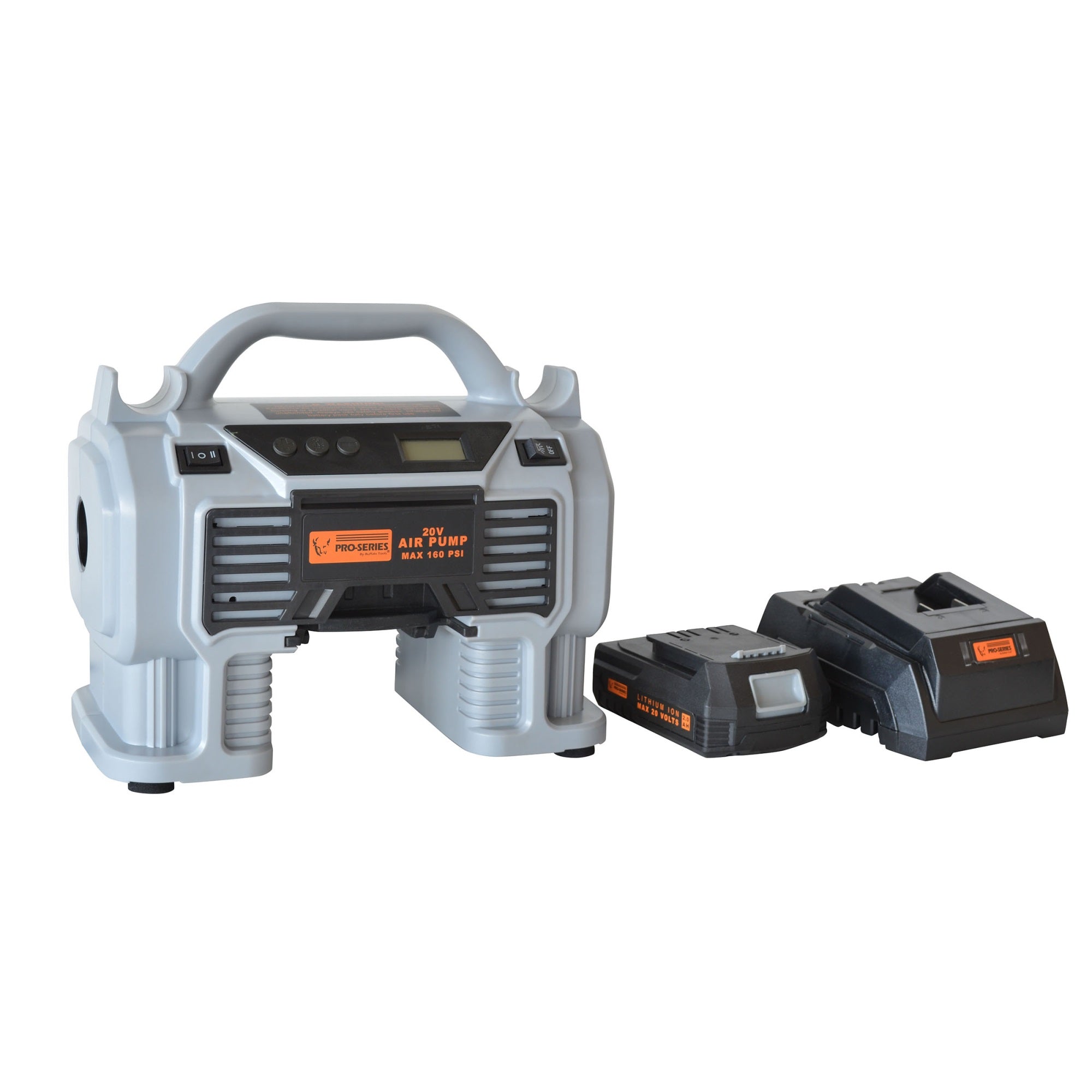 Pro-Series Cordless Digital Inflator Kit With 20V Lithium Ion Rechargeable Battery And Charger