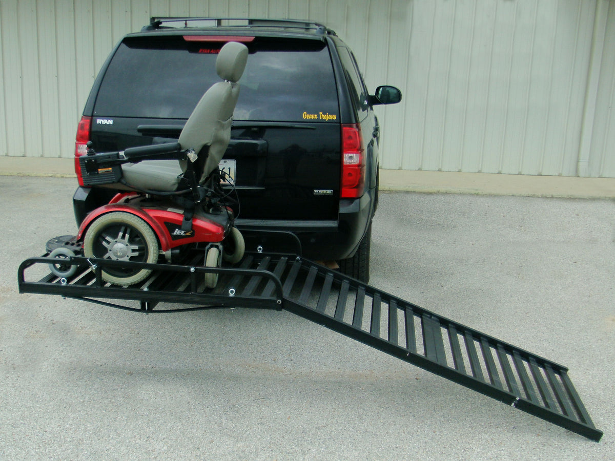 Mighty-Lite  Folding Ramp Up Carrier Truck Hitch Receiver Cargo Carrier W/Ramp-7'' Sides-(2'')(400 Lb Wt Cap)