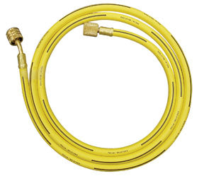 72'' Yellow R134A Hose With Shut-Off Valve, 1/2'' Acme-F