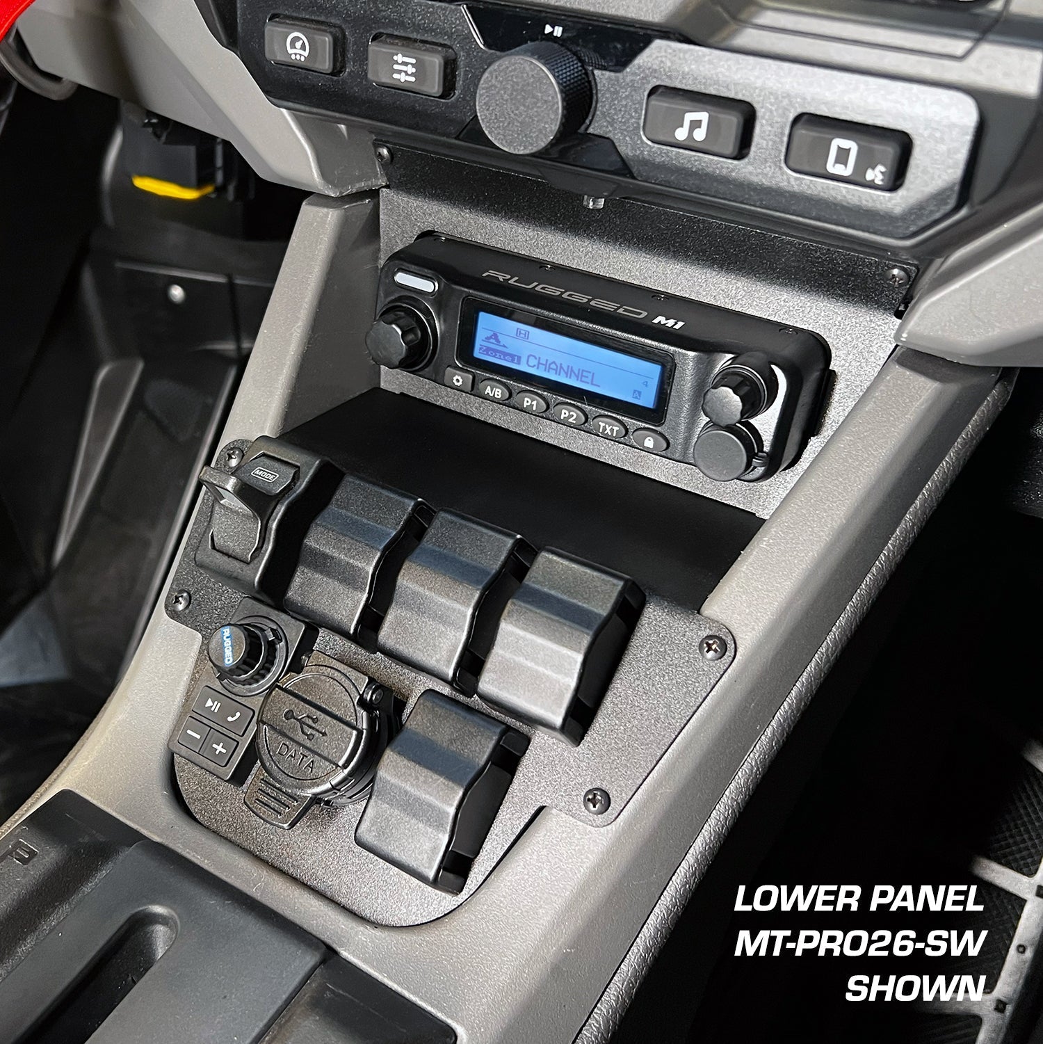 Lower Accessory Panel for 2026 Polaris RZR Pro R Ultimate with 10.4 Inch Touchscreen