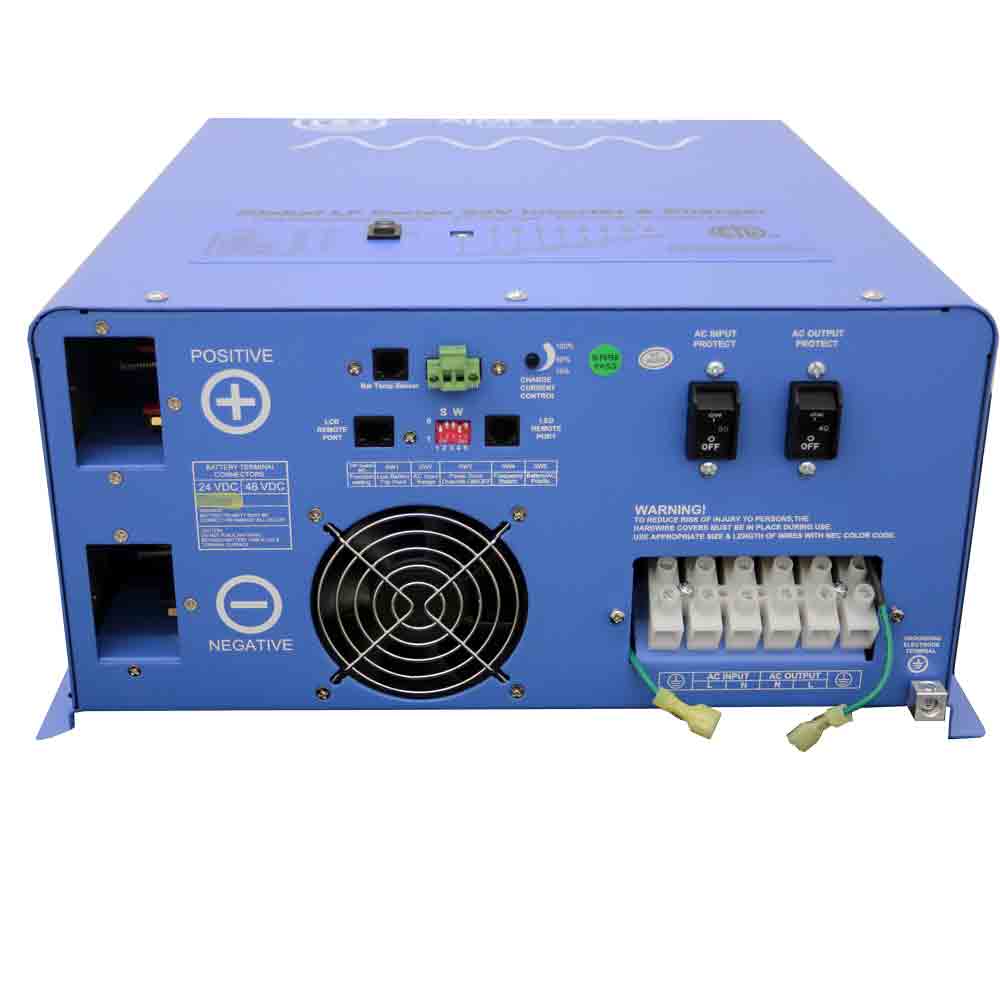 AIMS POWER 4000 W / 12000 W Pure Sine Inverter Charger 24Vdc to 120Vac Output 50/60HZ Listed to UL 458/1012/1741 CSA