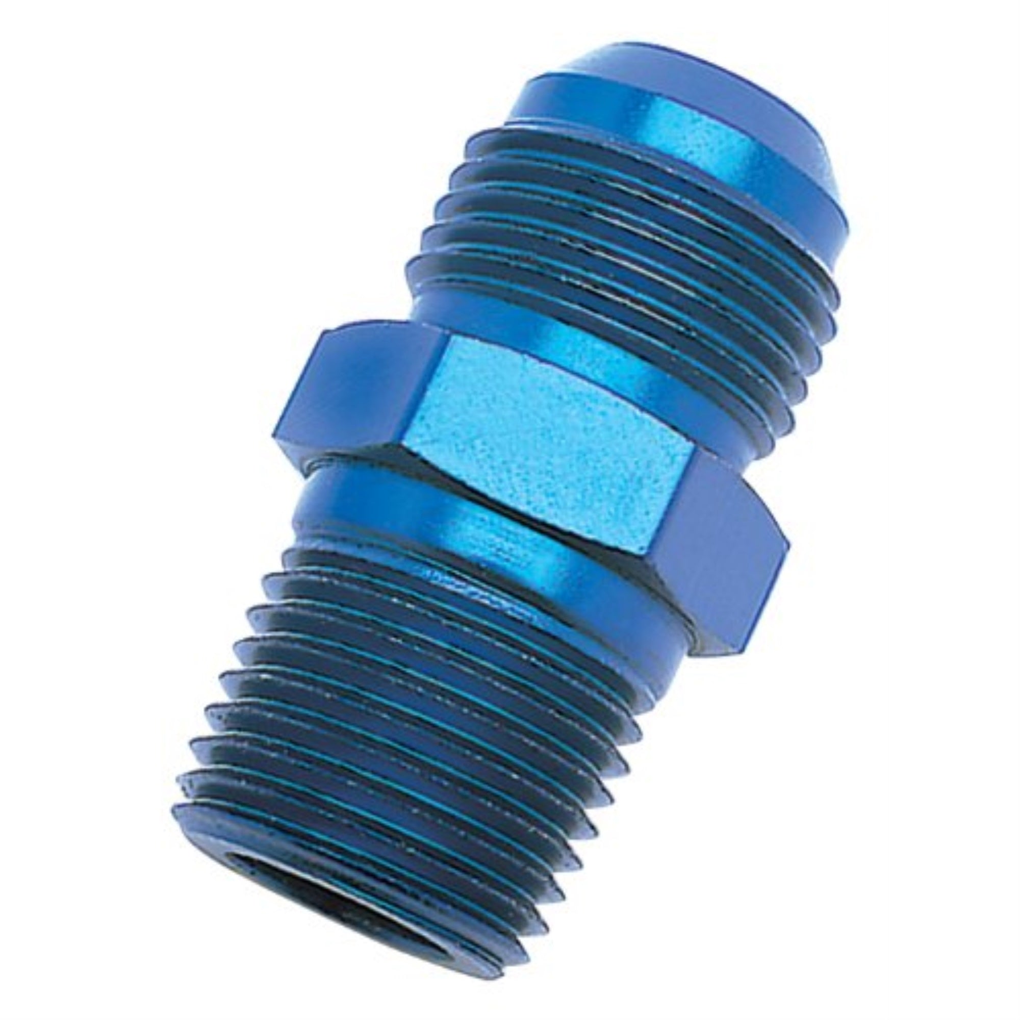 RUSSELL/EDEL 660440 Blue Anodized Aluminum -6AN Flare to 1/4 Pipe Straight Adapter