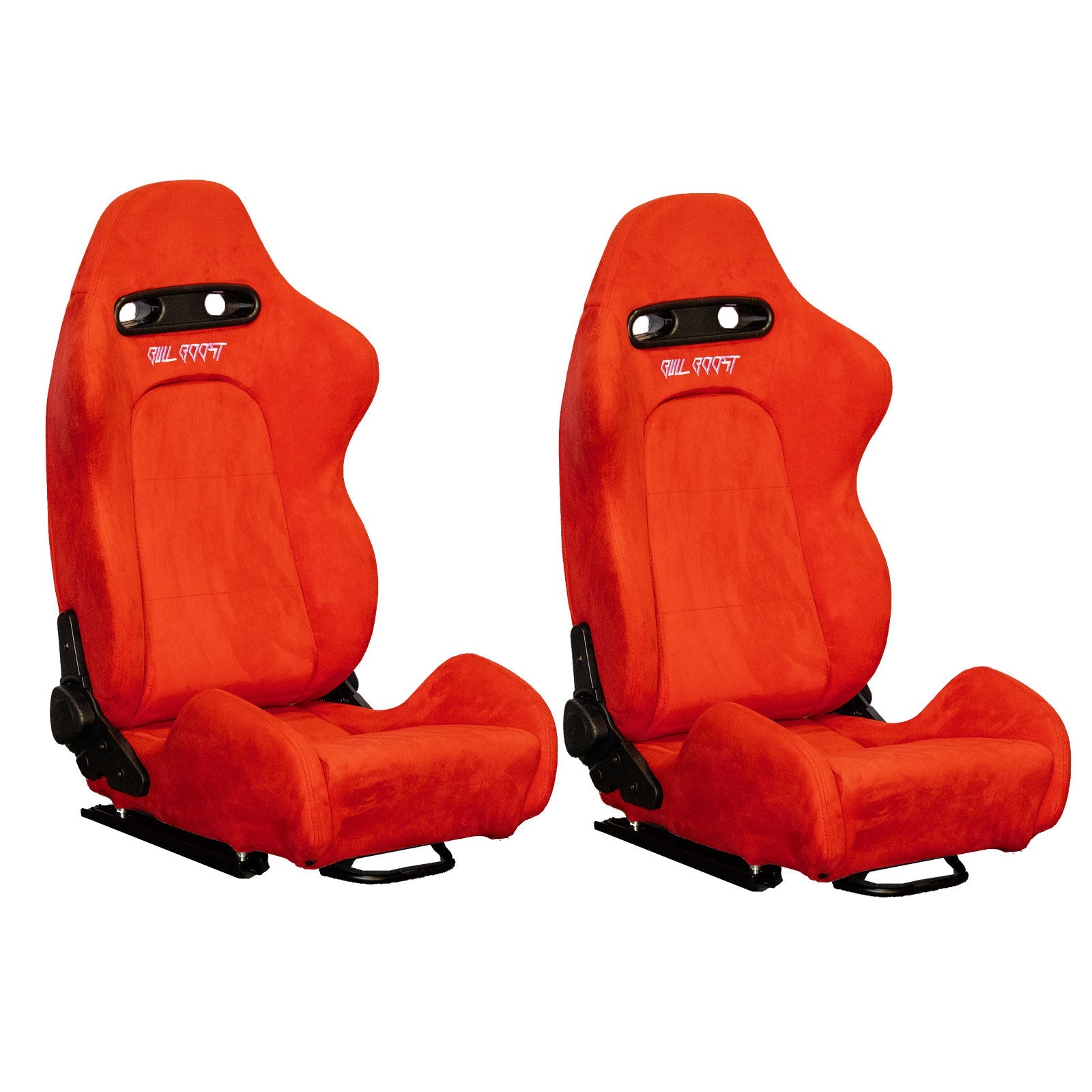 Inferno Red Universal Adjustable Black Luxury Racing SR3 Style Alcantara Seat