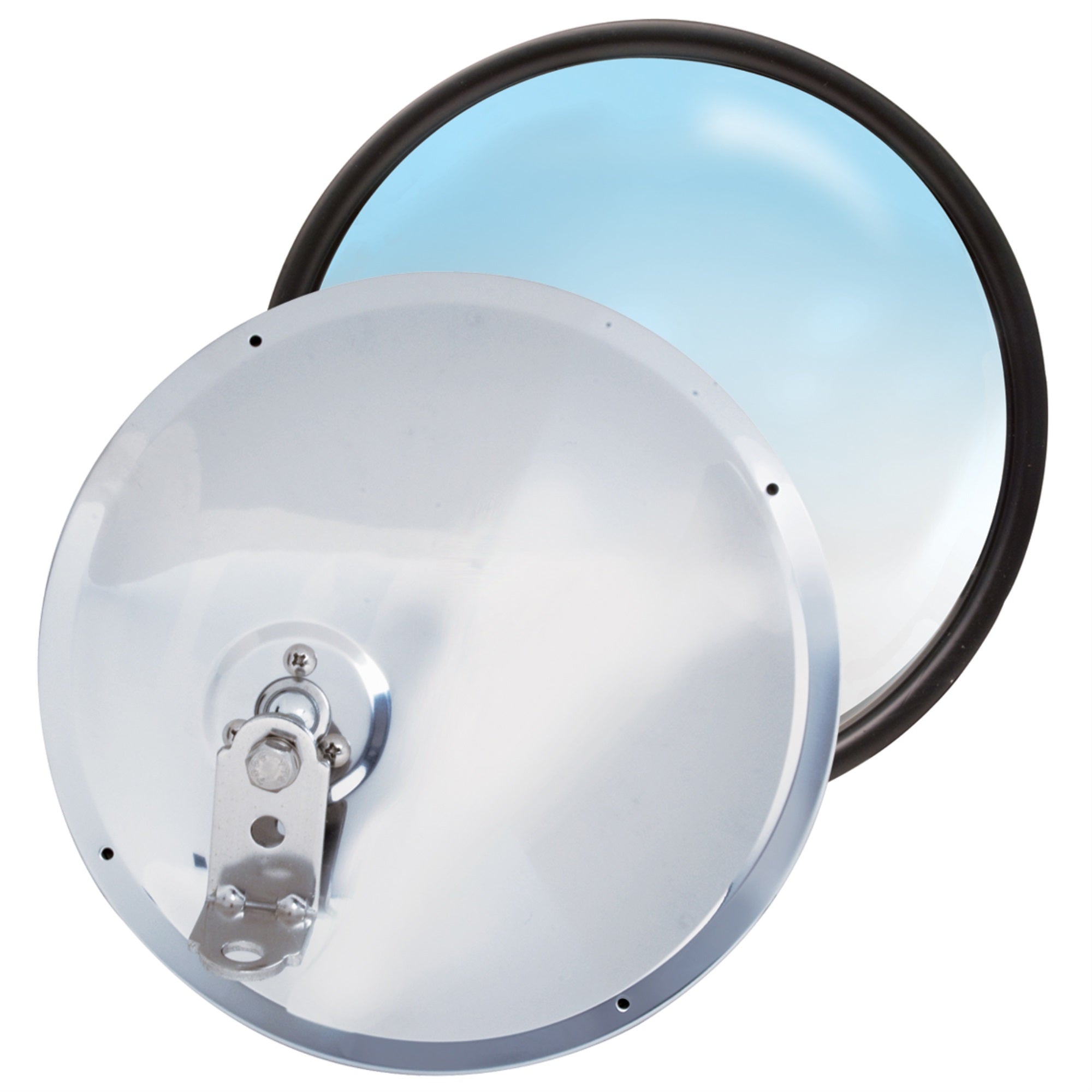7.5Inch Stainless Steel Convex Mirror Head RP20SOS with LBracket and Offset Stud Adjustable Mirror Truck and Car Visibility U