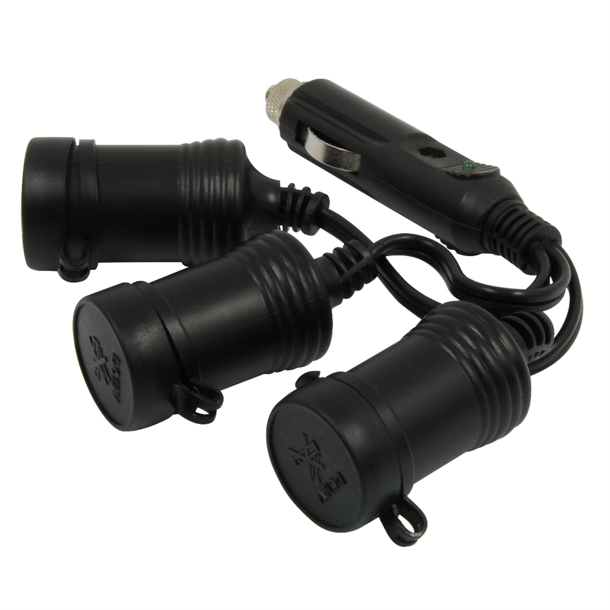 Roadpro Cigarette Lighter Adapter Rppsp-211 - 3-Way 12V Power Supply Socket Splitter With Led Indicator 10 Amps - Black