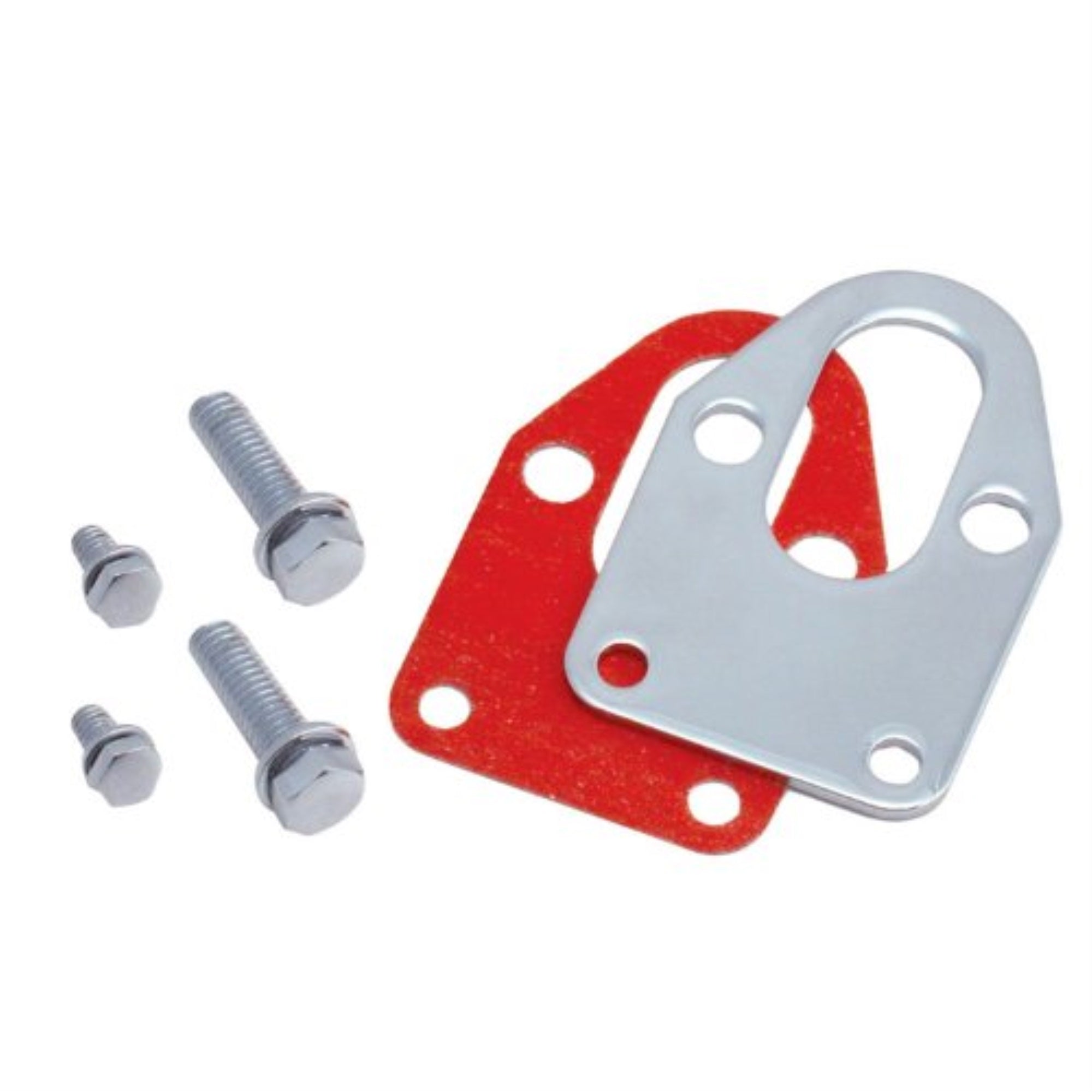 Fuel Pump Mount Plate: 265400 small block Chevrolet; Fuel Pump Mounting Plate; chrome plated steel