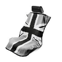 SEATARMOUR, Terry Velour Seat Protector BWG British Flag  black/gray