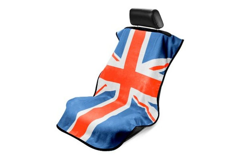 SEATARMOUR, Terry Velour Seat Protector RWB British Flag -white /red