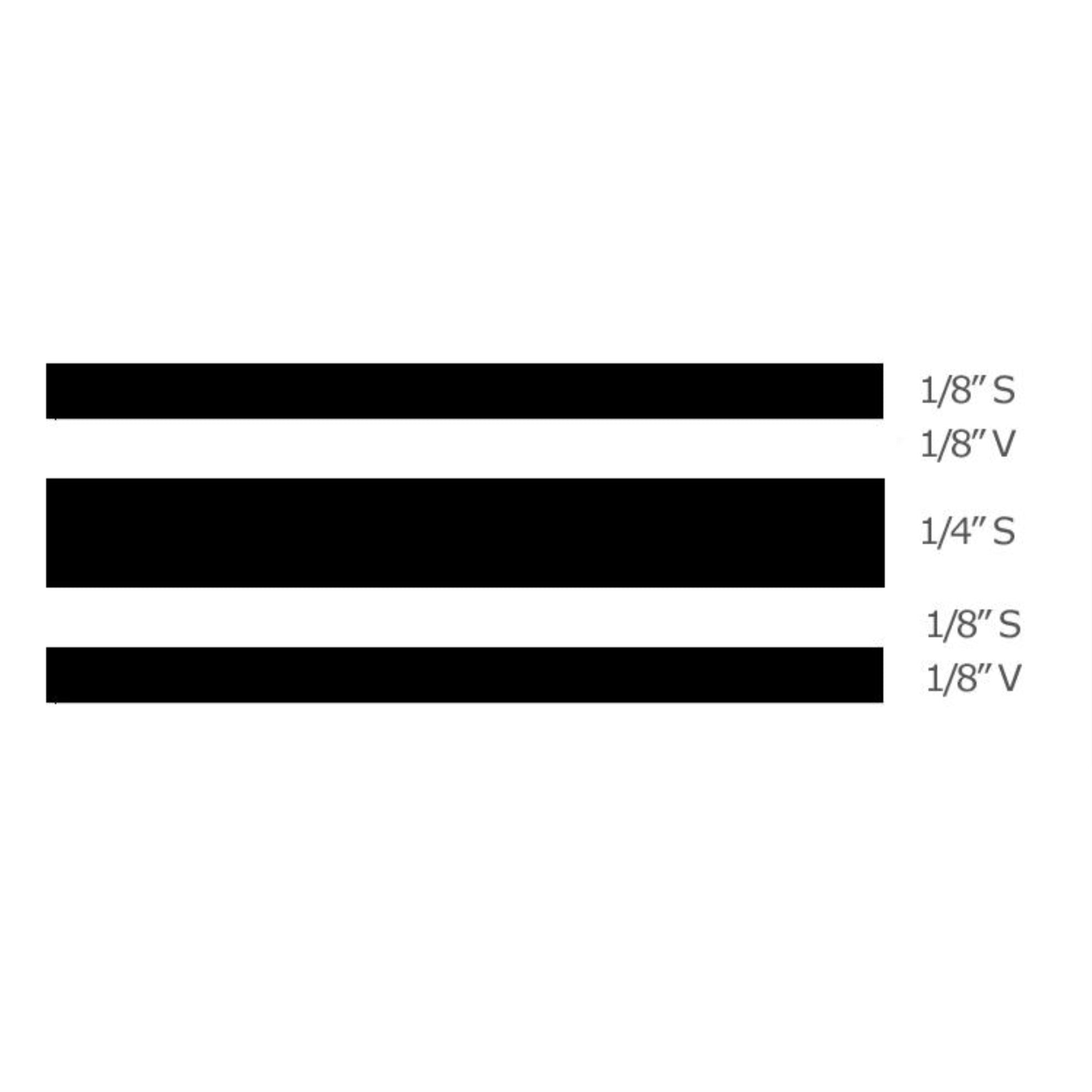 Trimbrite T0501 Multistripe Tape, 3/4" x 36', Black, Vinyl, Large