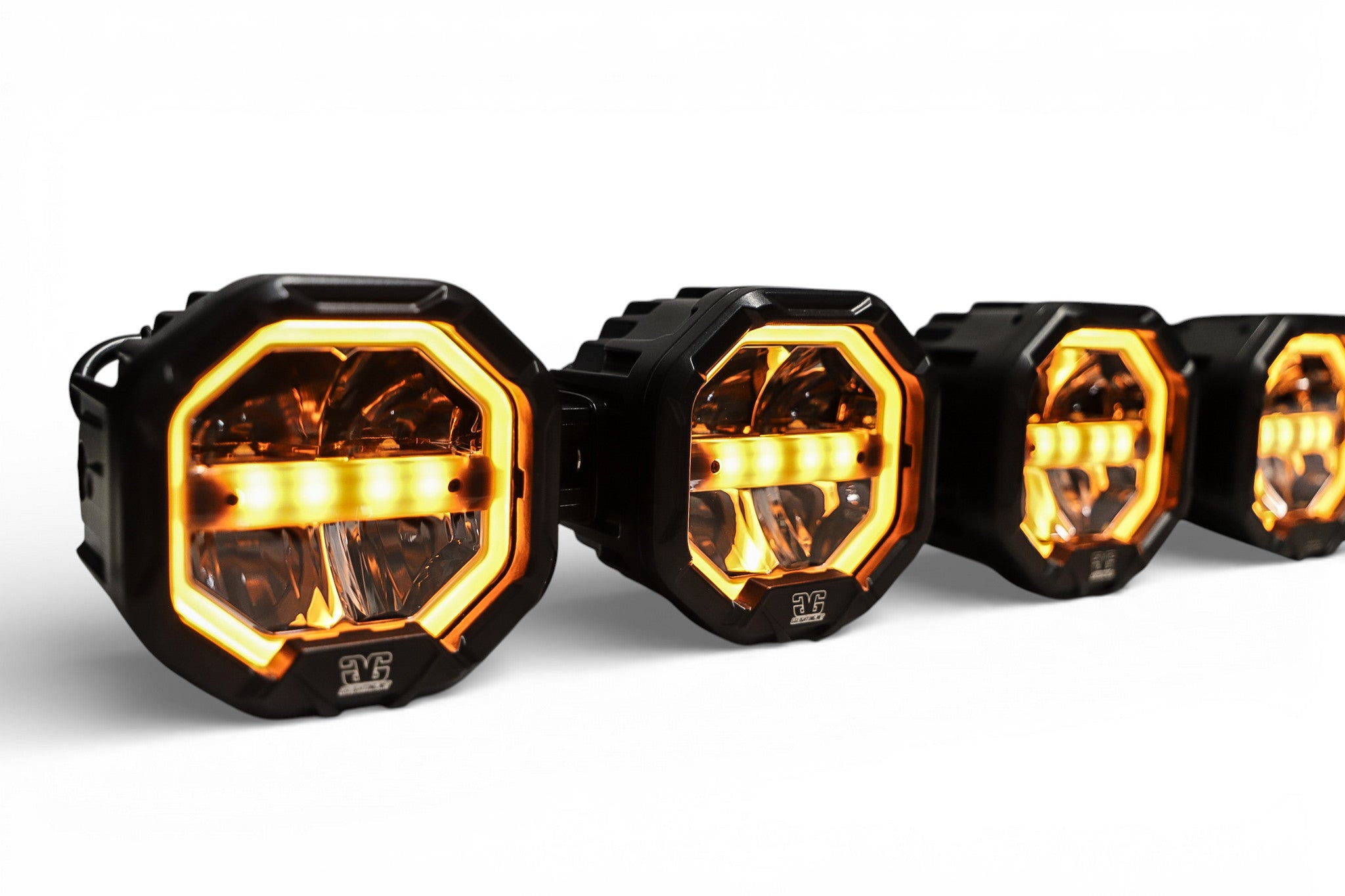 5 Light U-Con Interlocking Off Road LED Pod With Amber or White DRL Running Light