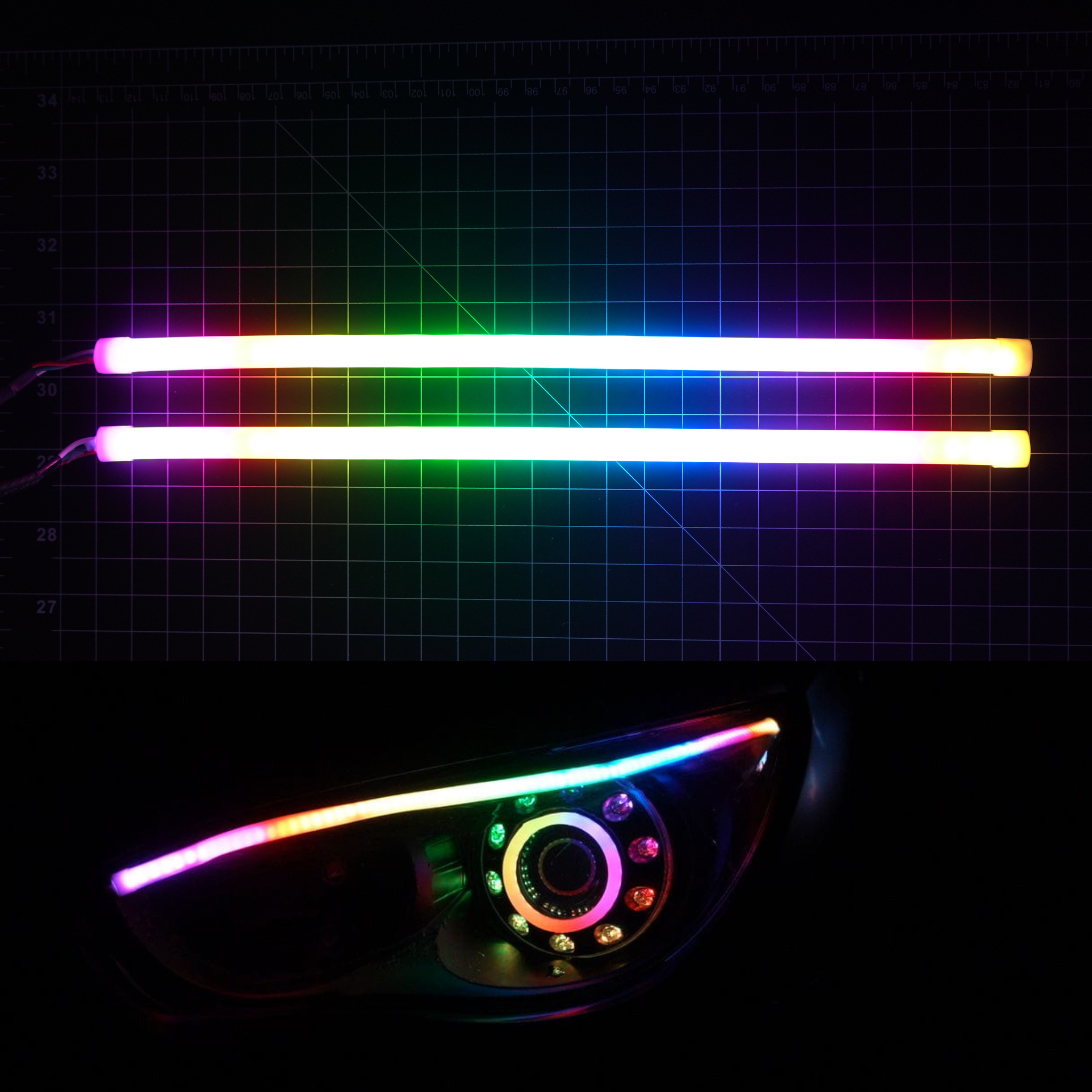 Universal Flexible Multicolor DRL Tube Strips | RGBW & Flow Series