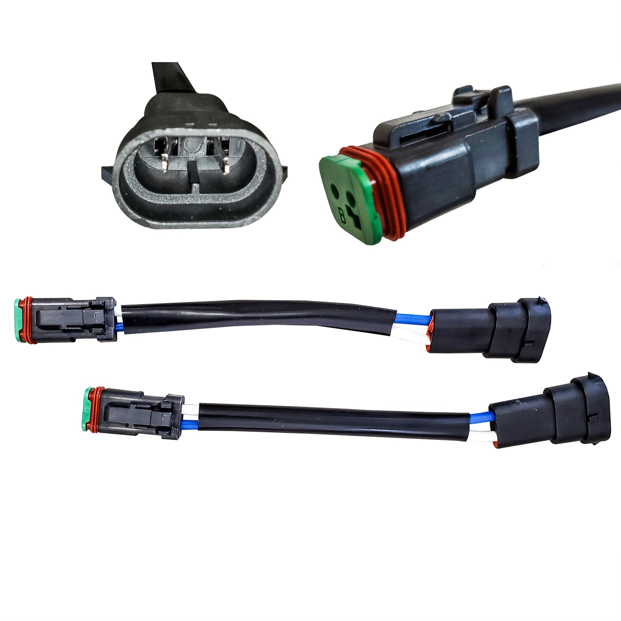 (W) H11 Socket to Deutsch Plug DT DTP  Connector Converter Adapter Pigtail for LED Pod Fog Lights #12 AWG Wire