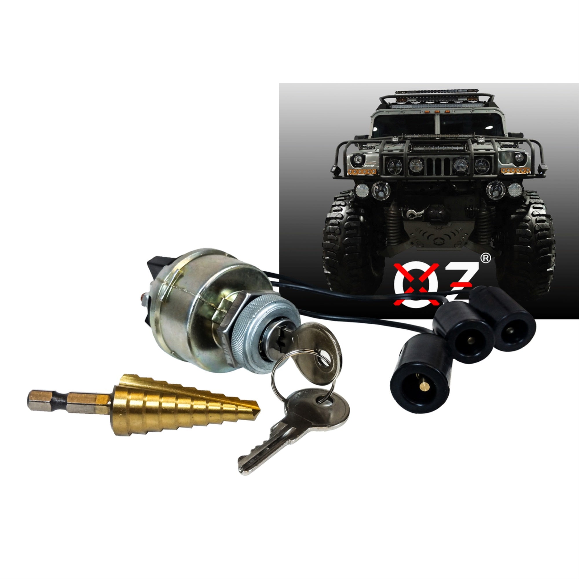 (W) Ignition Starter Switch Military Plug 4-Position Acc/Off/On/Start For Humvee M998 Hmmwv 24V