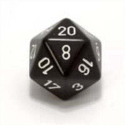 Chessex Manufacturing Xq2001 Opaque Single Jumbo 34 Mm D20 Dice White With Black