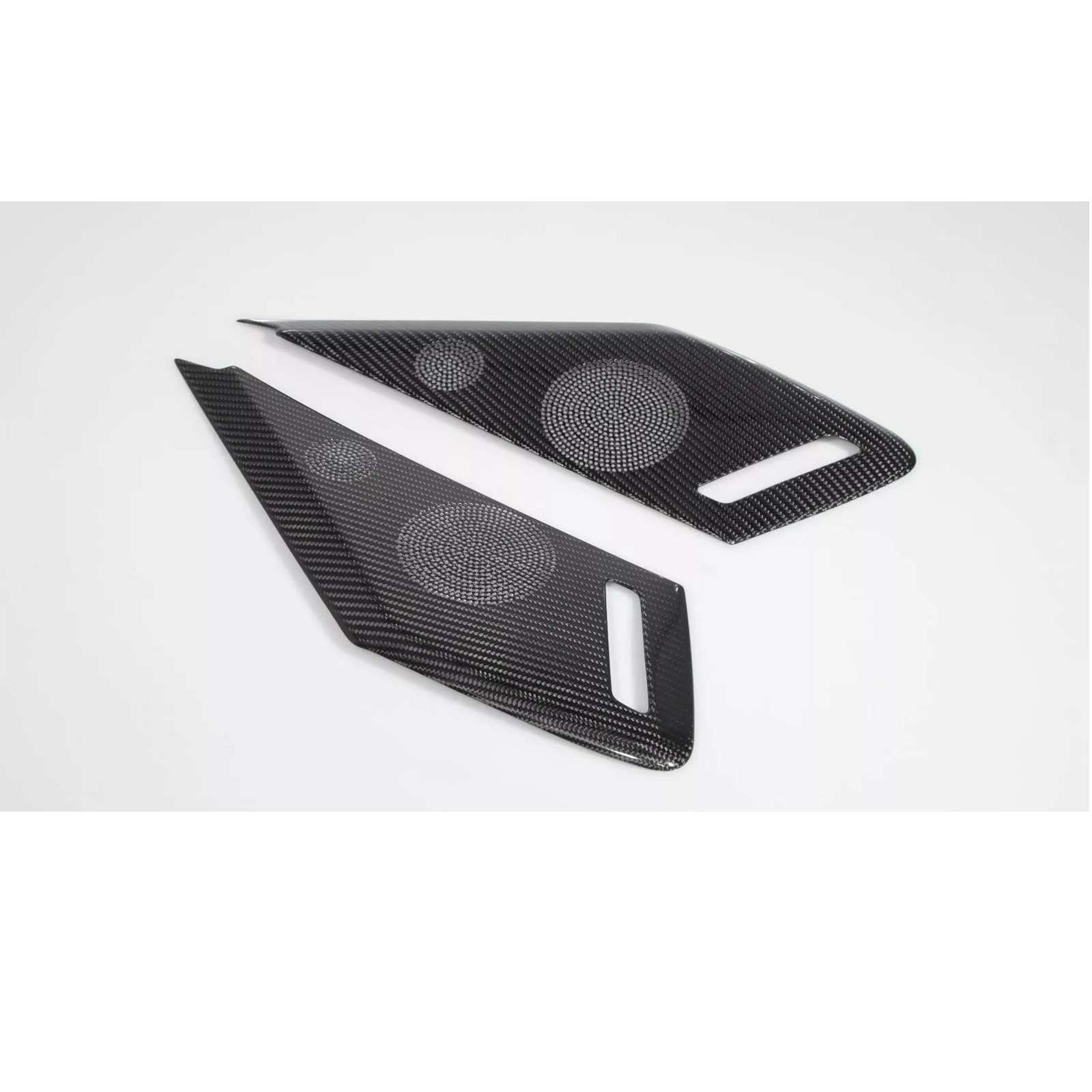 Dry Carbon Fiber Door Speaker Cover Trim for Chevrolet Corvette C8