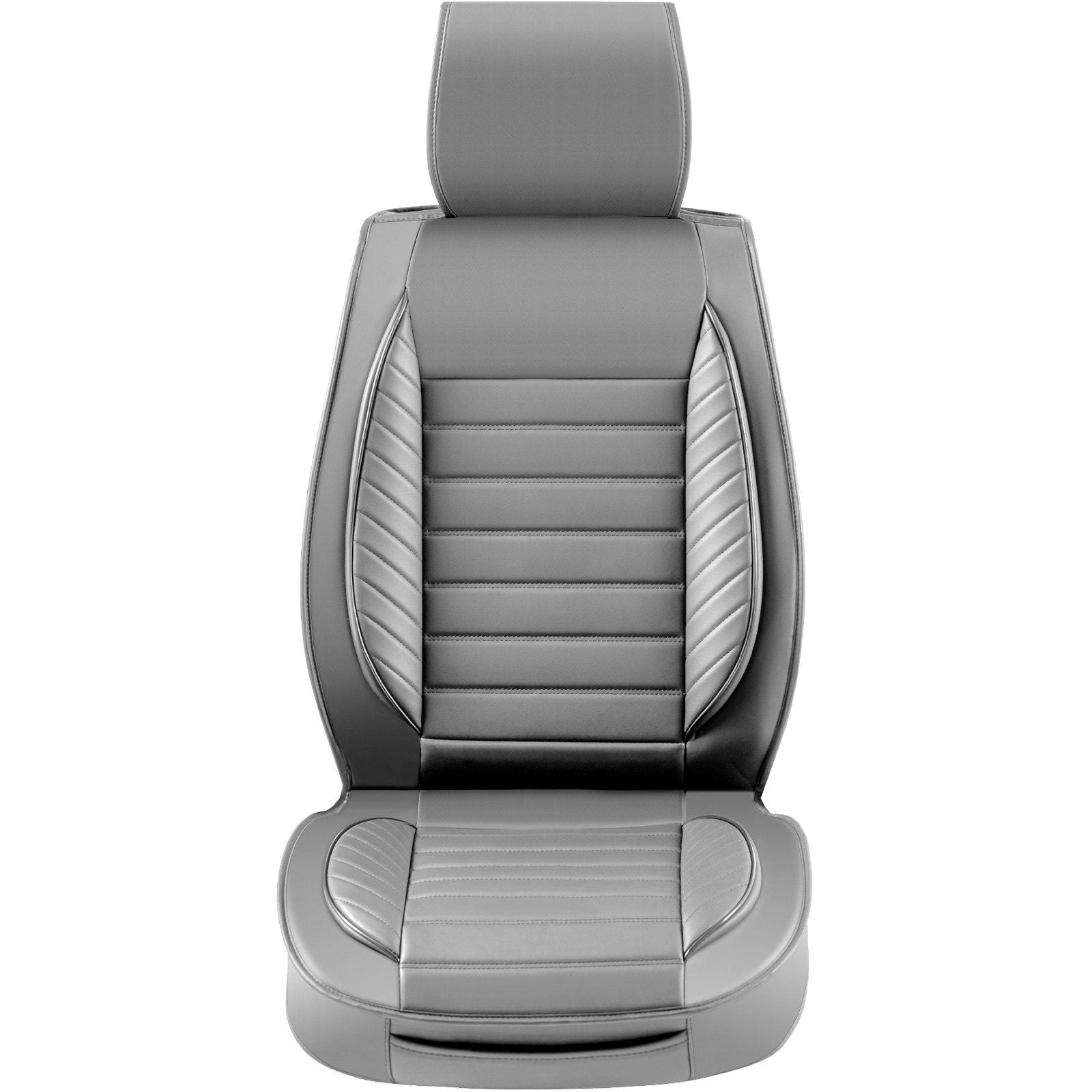 VEVOR Seat Covers, Universal Car Seat Covers Front Seats, 2pcs Faux Leather Seat Cover, Semi-enclosed Design, Detachable Headres
