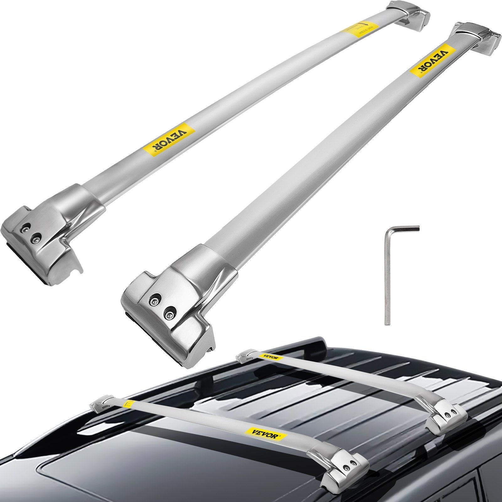 VEVOR Roof Rack Rail Compatible with Jeep Grand Cherokee 2011-2021 Cross Bar Silver Set Carrier Baggage Top Luggage Pair Durable