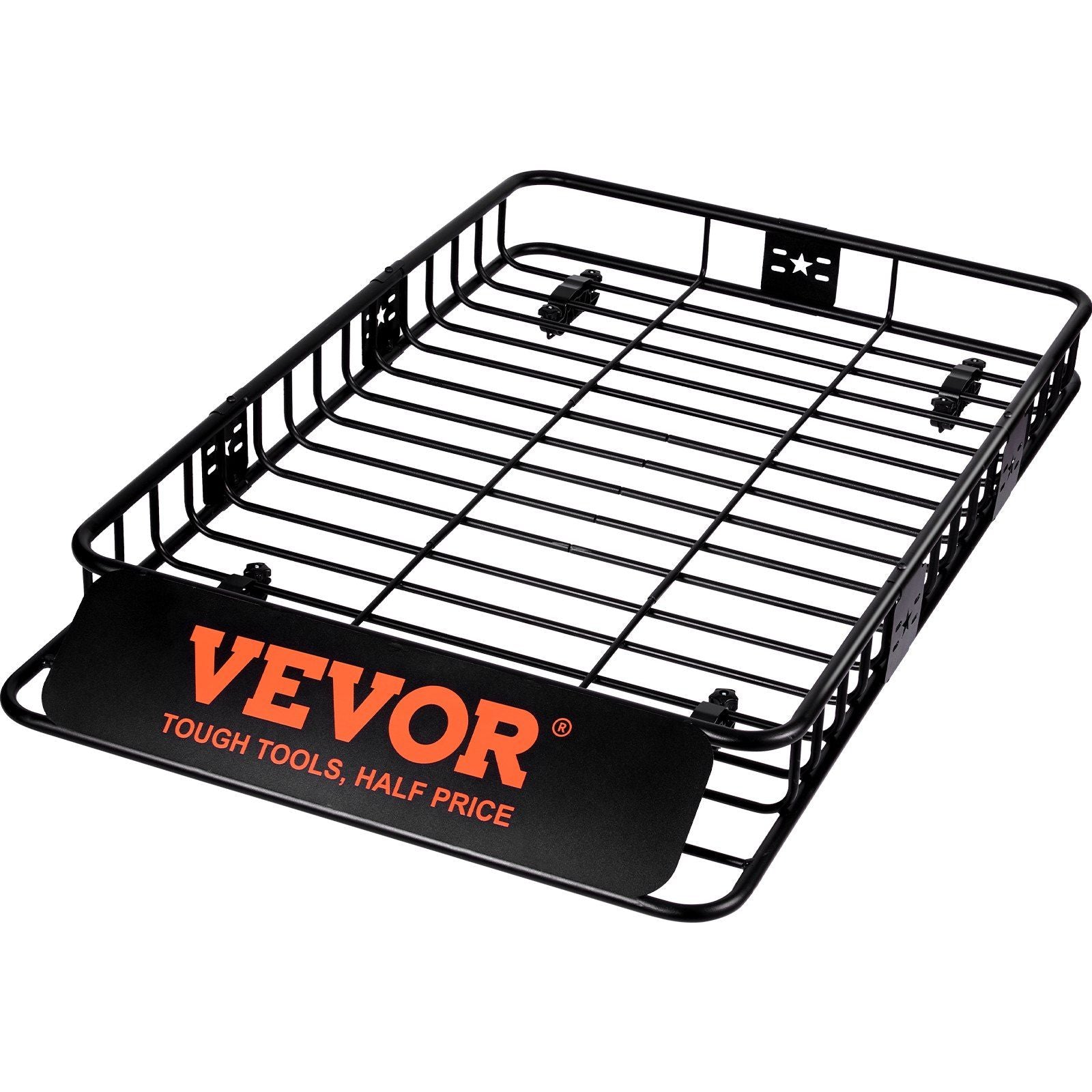VEVOR Roof Rack Cargo Basket, 64'' x 39'' x 6'' Rooftop Cargo Carrier with Extension, Heavy-duty 200 LBS Capacity Universal Roof