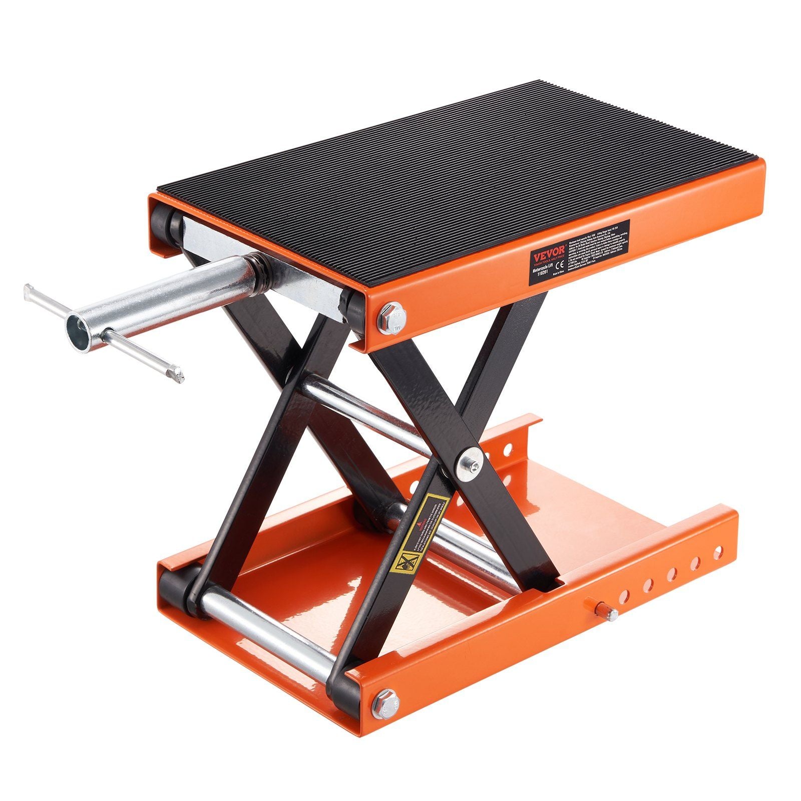 VEVOR Motorcycle Lift, 1100 LBS Motorcycle Scissor Lift Jack with Wide Deck & Safety Pin, 3.7-13.8 Center Hoist Crank Stand, Ste