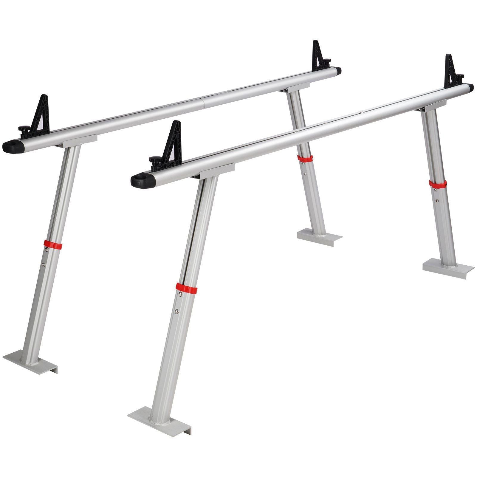 VEVOR Truck Rack, 800 lbs Capacity, 17-29in Adjustable Height, Aluminum Ladder Rack for Truck with 8 Non-Drilling C-clamps, Heav