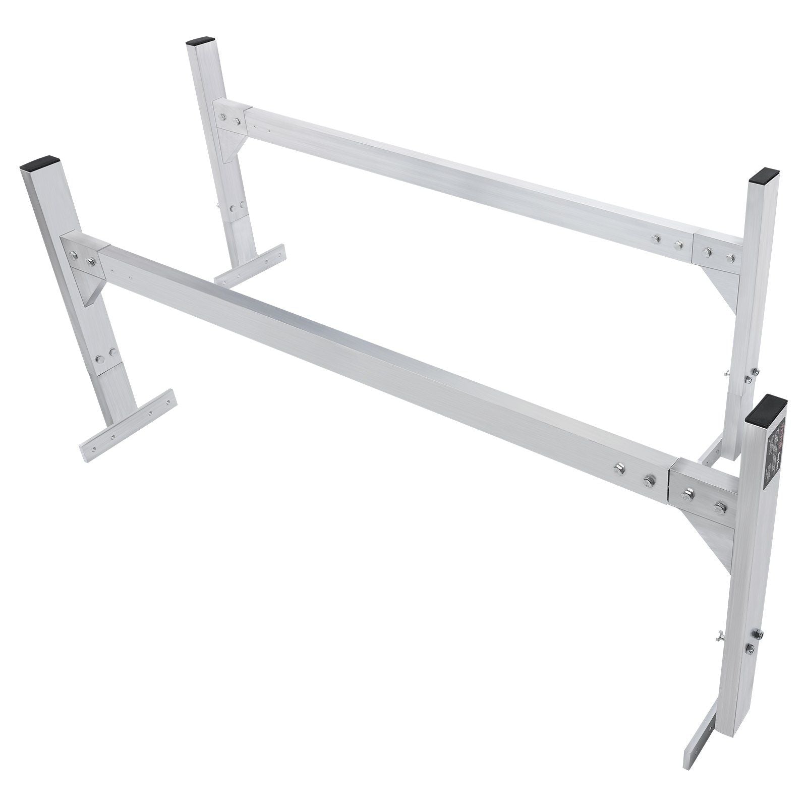 VEVOR Van Roof Ladder Rack, 2 Bars Aluminum Alloy Roof Ladder Racks, 400 LBS Capacity Rain-Gutter Van Roof Rack, Adjustable Leng