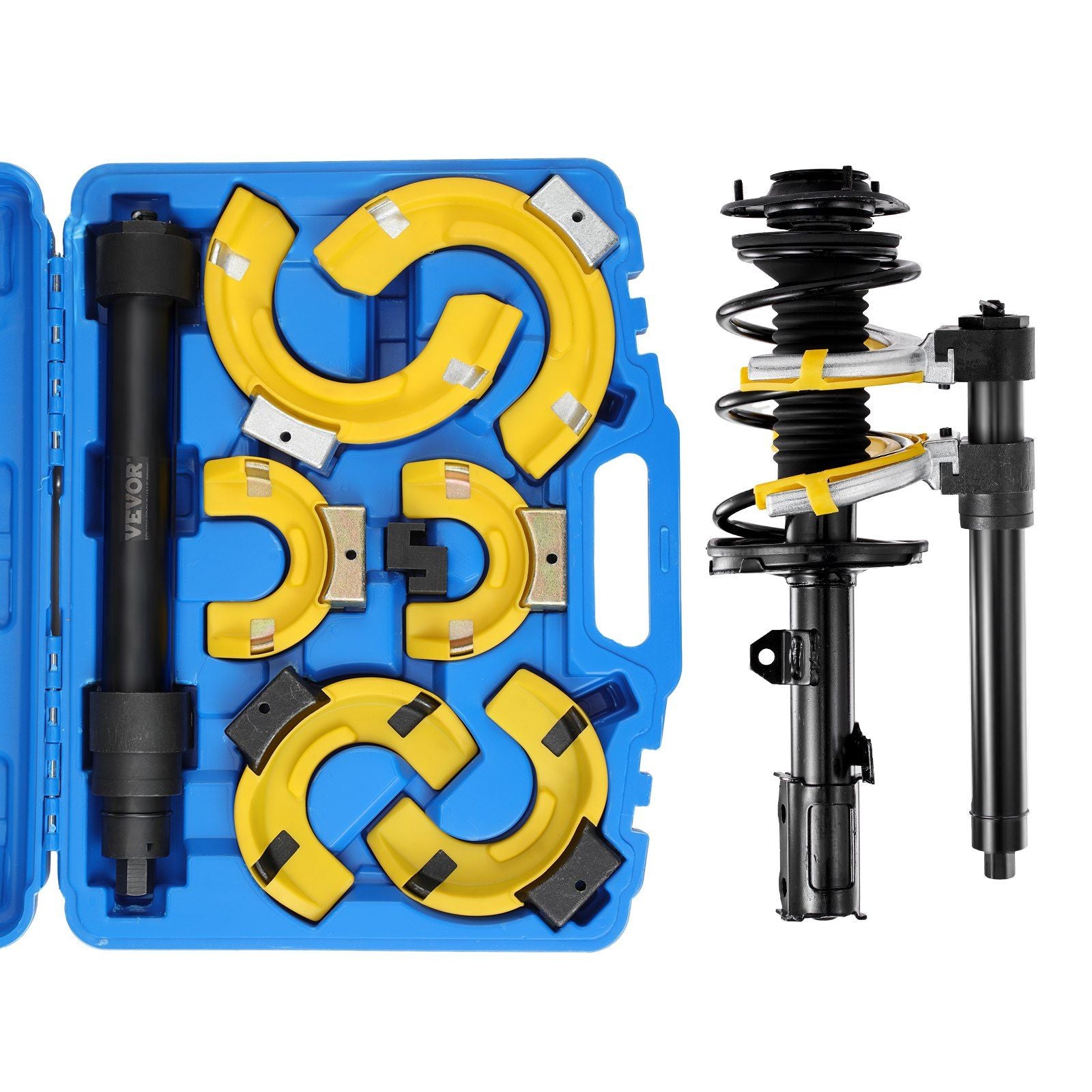 VEVOR Strut Spring Compressor Set, Macpherson Strut Spring Compressor Kit, Interchangeable Fork Strut Coil Extractor Remover Too
