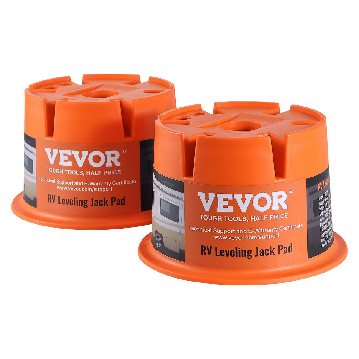 VEVOR Trailer Jack Block, 2000 lbs Capacity per RV Leveling Block, High-quality Polypropylene RV Camper Stabilizer Blocks, RV Tr