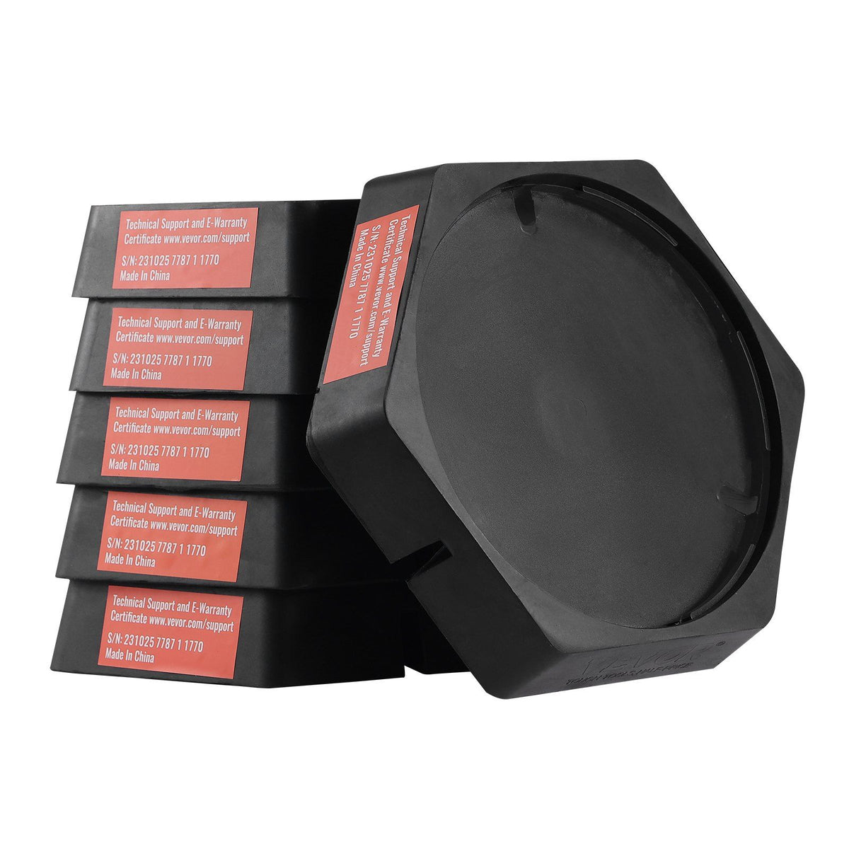 VEVOR RV Leveling Pads, 9 Inch Round Landing Feet, Permanent Attached Jack Stabilizers, Rubber Jack Pads, 5000 lbs Capacity per 