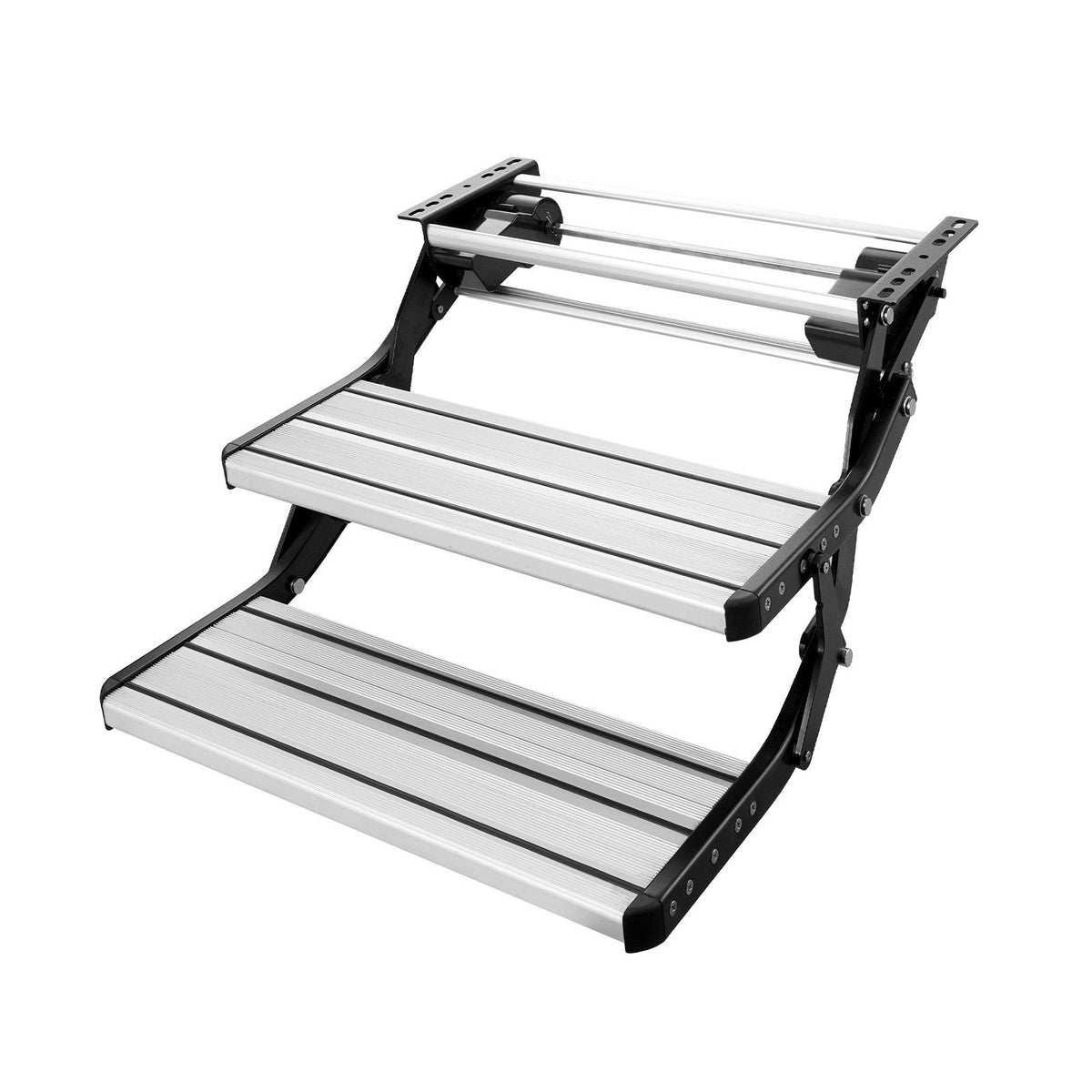 VEVOR RV Steps, 2-Step, Electric Retractable RV Stairs DC 12V, Auto-Folding, 440 LBS Load Capacity, Aluminum Alloy Steps, Non-Sl