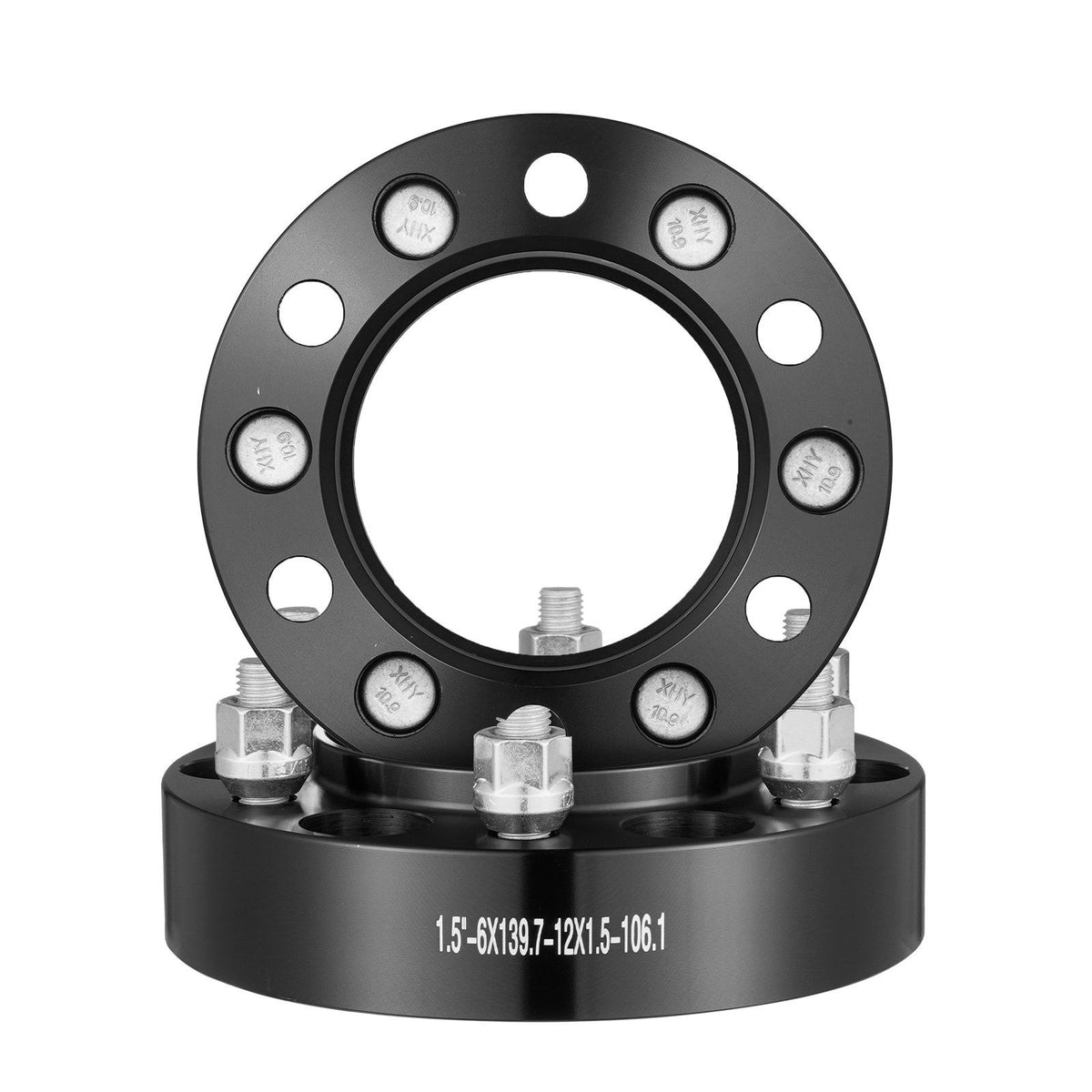 VEVOR 1.5'' 6''x5.5'' Wheel Spacers Wheel Adapters 6 Lug Forged Spacer 4 PCS Black