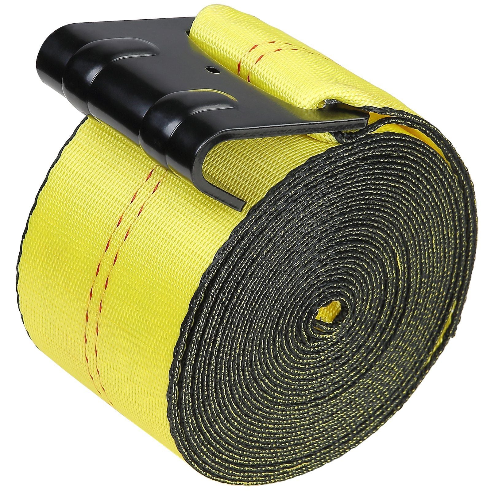 Vevor Winch Straps, 4'' X 40', 6000 Lbs Load Capacity, 18000 Lbs Break Strength, Truck Straps With Flat Hook, Flatbed Tie Downs 