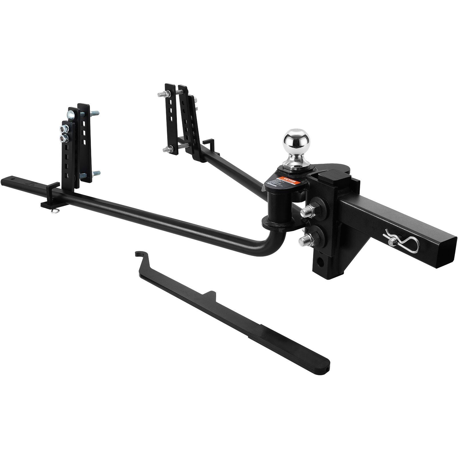 VEVOR Weight Distribution Hitch, 1,000 lbs Weight Distributing Hitches Kit with Sway Control for Trailer, 2-In Solid Steel Shank