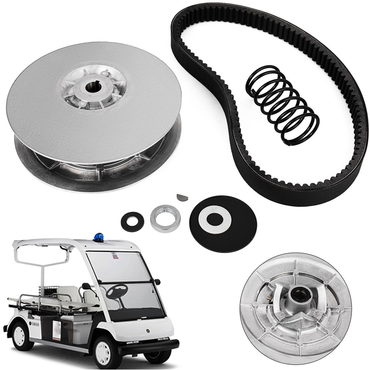VEVOR Rear Driven Clutch Kit for Yamaha Gas Golf Cart G2-G22 1985+ Secondary Clutch Driven Kit with Belt JN6-G6201-03 JN6-G6201-