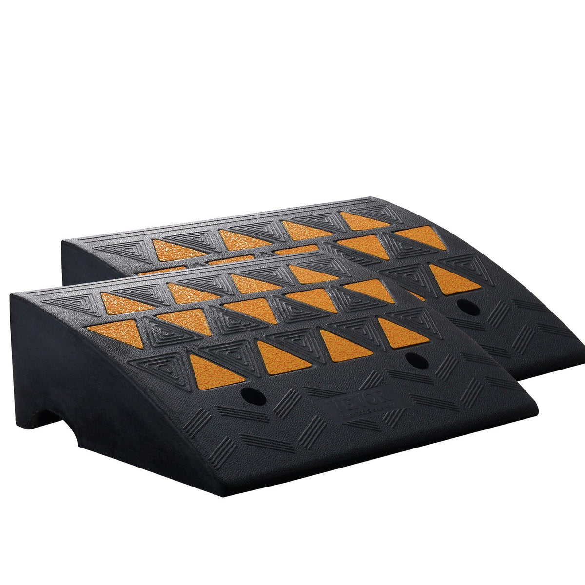 Vevor Rubber Curb Ramp 2 Pack, 6'' Rise Height Heavy-Duty 33069 Lbs/15 T Capacity Threshold Ramps, Driveway Ramps With Stable Gr