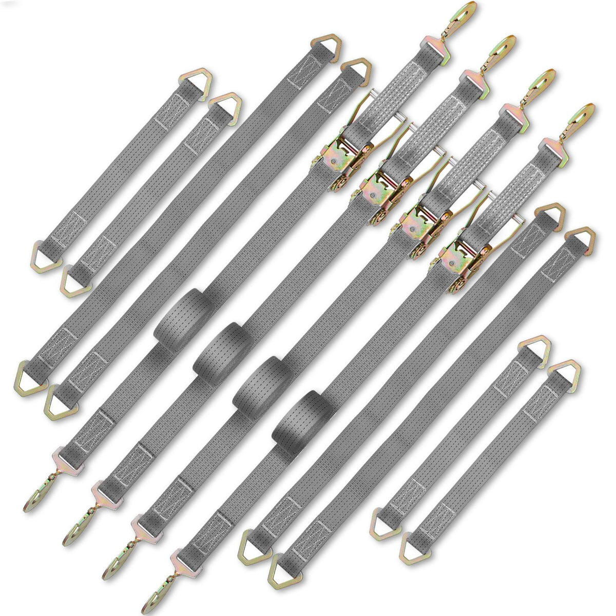 Vevor Ratchet Tie Down Straps, 2'' X 15.6' Heavy Duty Ratchet Straps With Snap Hooks, 4000 Lbs Working Load, 4 Pack Tie Down Set