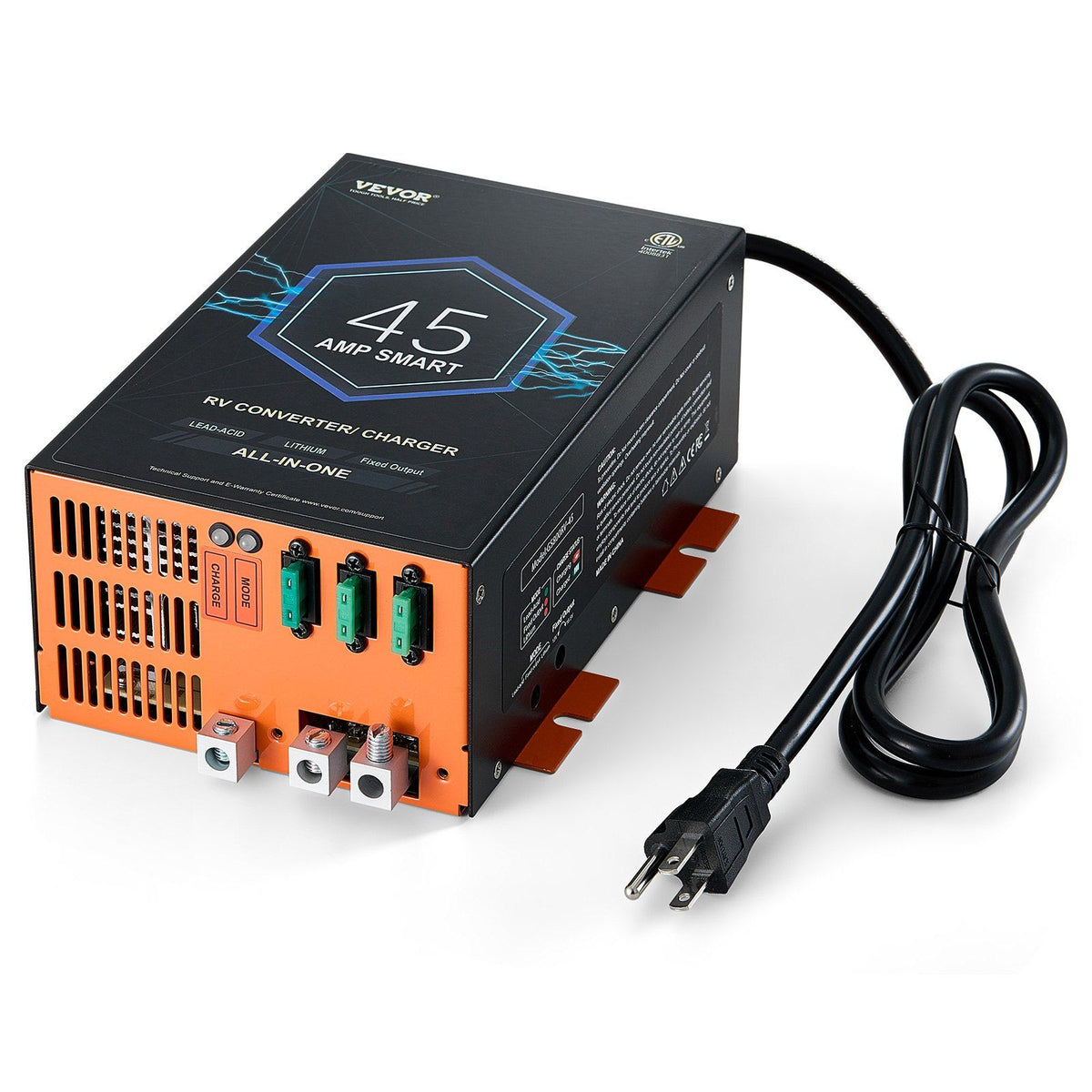 Set Power Rv45 VEVOR RV Converter 45 Amp 110V AC to 12V DC RV Power Converter Battery ...