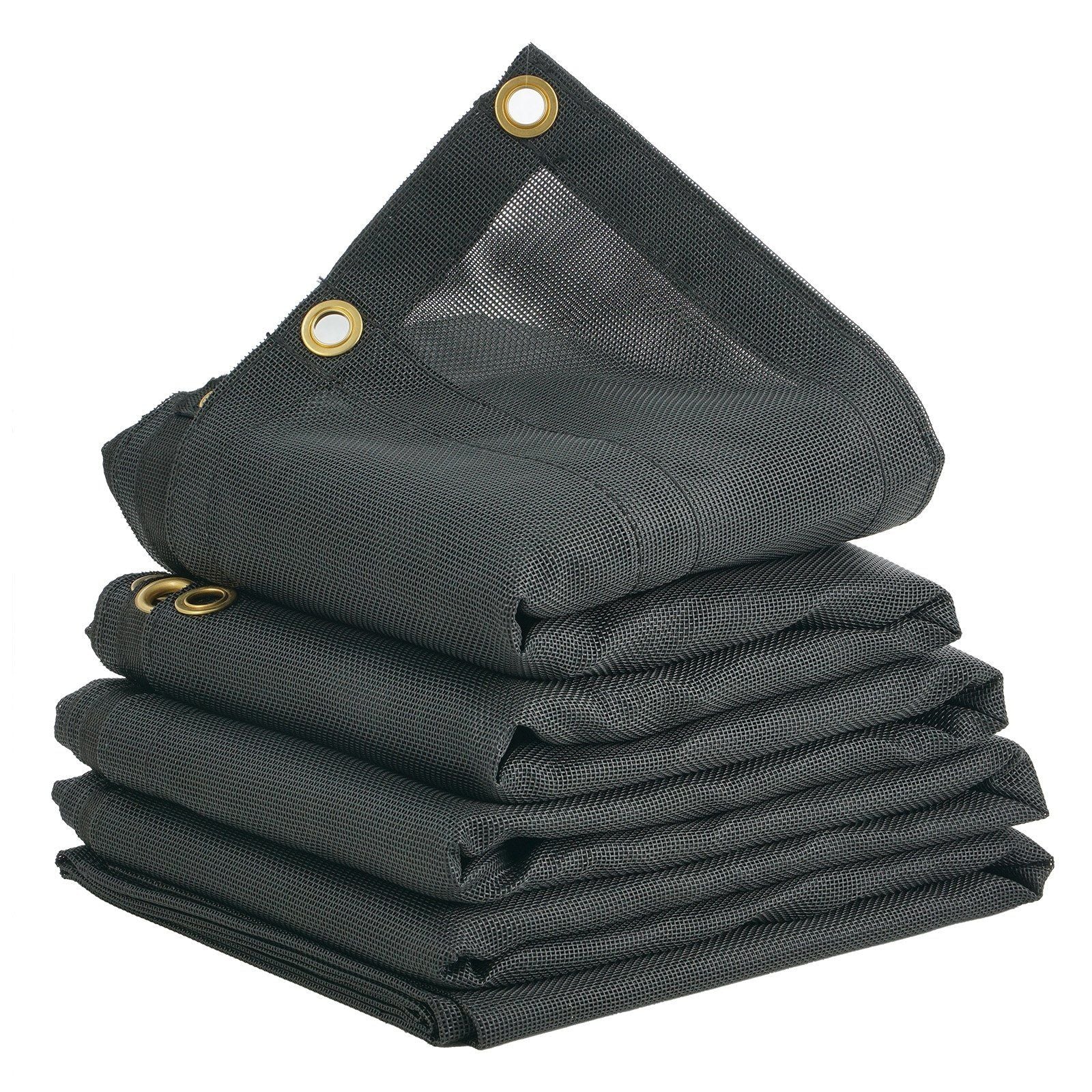 VEVOR Dump Truck Mesh Tarp, 7 x 22 ft, PVC Coated Black Heavy Duty Cover with 5.5 18oz Double Pocket, Brass Grommets, Reinforced