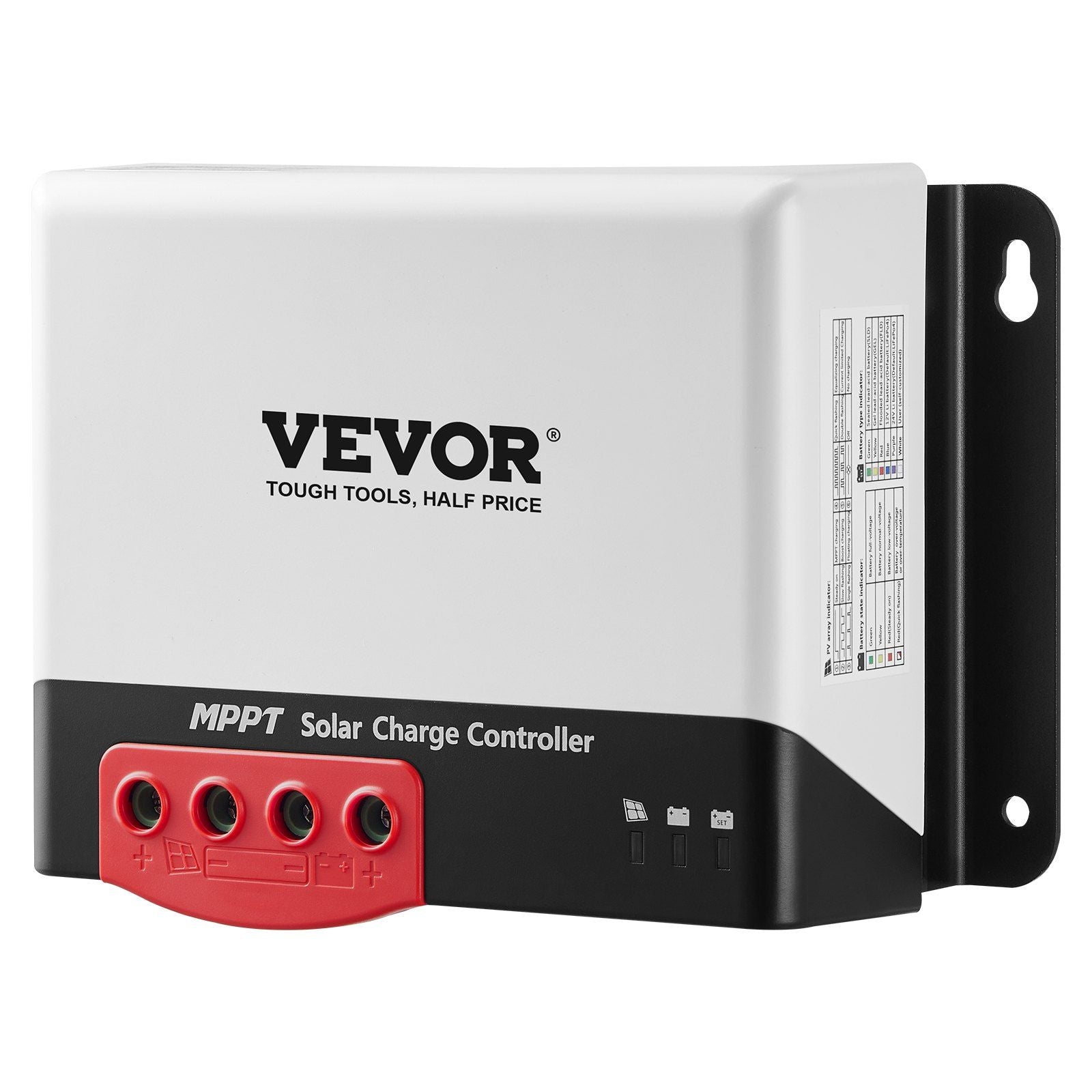VEVOR 50A MPPT Solar Charge Controller, 12V / 24V Auto DC Input, Solar Panel Regulator Charger with Bluetooth Module, 98% Chargi