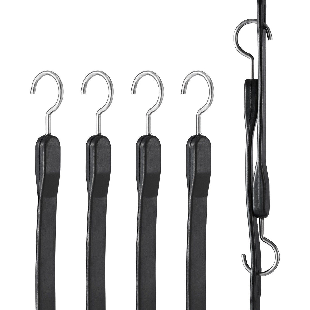 Vevor 4 Pcs Flat Bungee Cord Set 20 Mm Heavy Duty Bungee Straps With S-Hook 40''