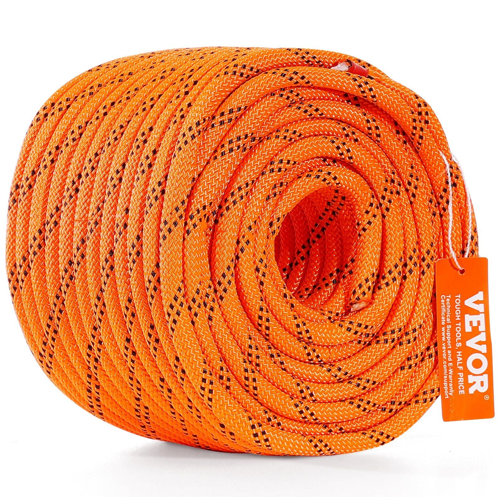 VEVOR Double Braided Polyester Rope, 3/8 in x 120 ft, 48 Strands, 4000 LBS Breaking Strength Outdoor Climbing Rope, Arborist Rig