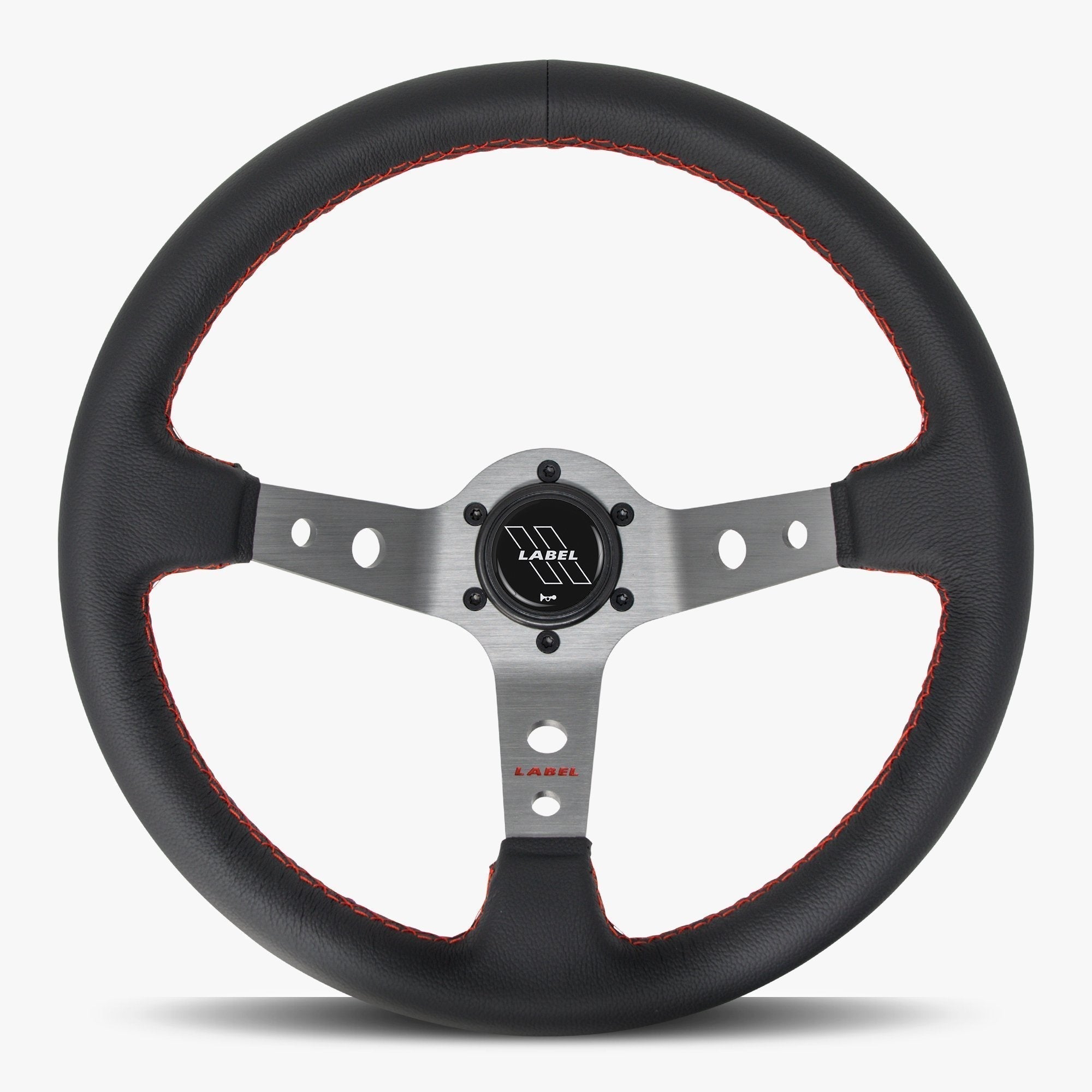 The Daytona | Black Leather | Graphite Spoke | Red Stitch